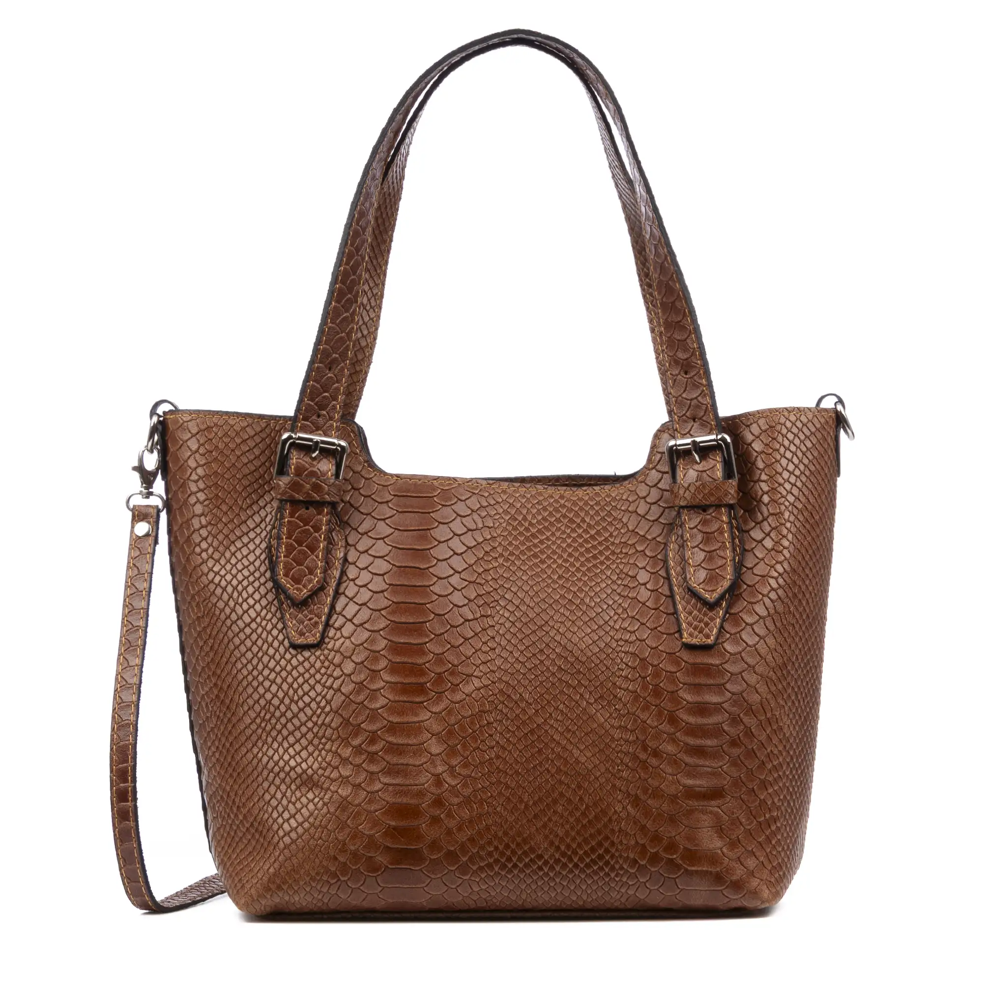 Arezzo Bolso tote Mujer.Piel auténtica Gamuza Grabado Serpiente