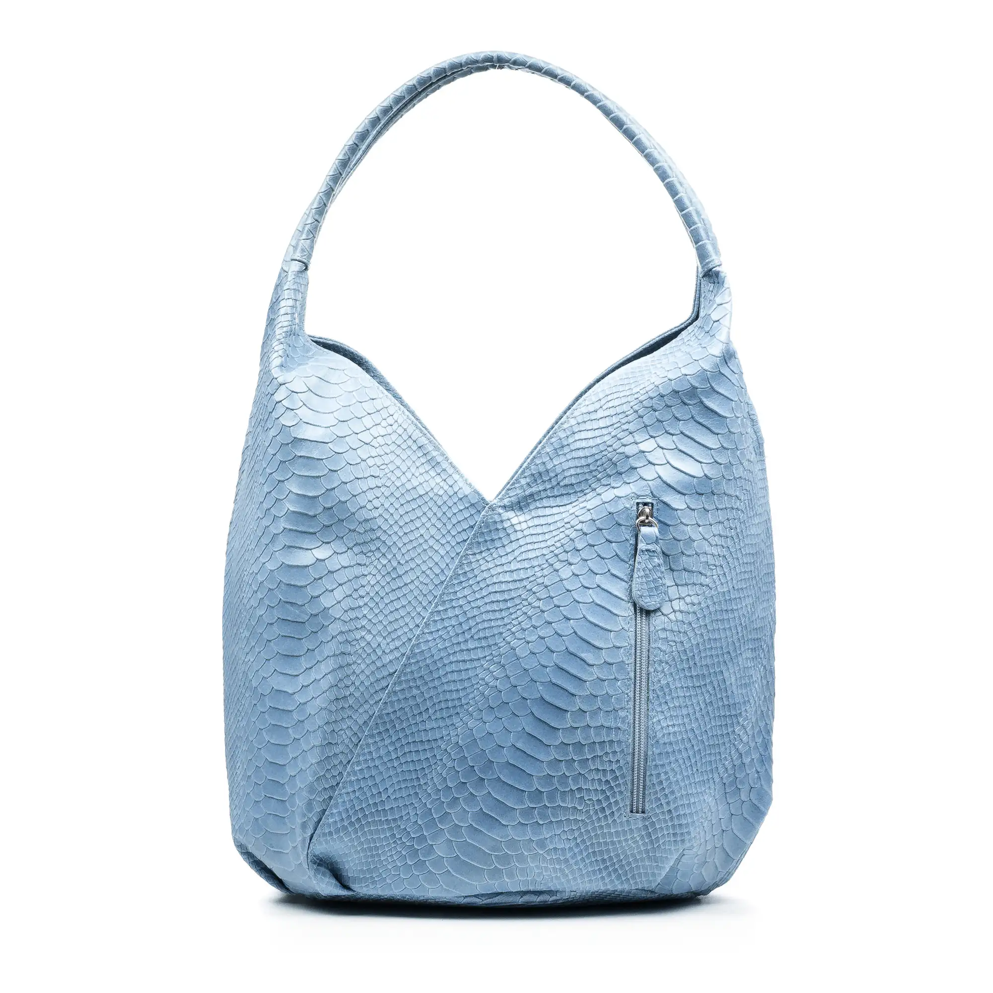 Jesi Bolso de hombro Mujer. Piel auténtica Gamuza Grabado Serpiente.