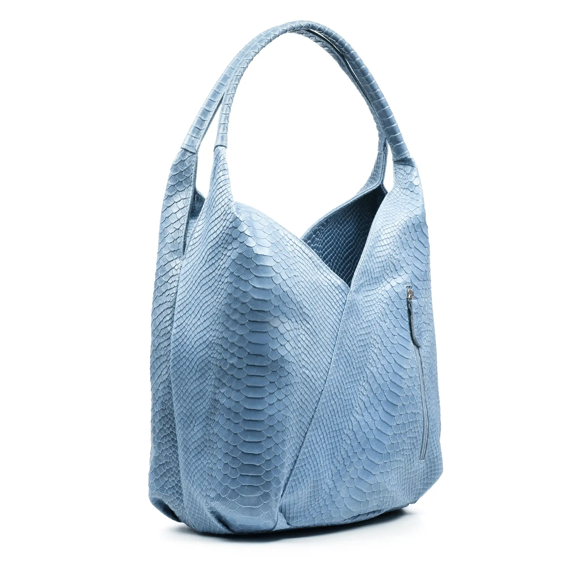 Jesi Bolso de hombro Mujer. Piel auténtica Gamuza Grabado Serpiente.
