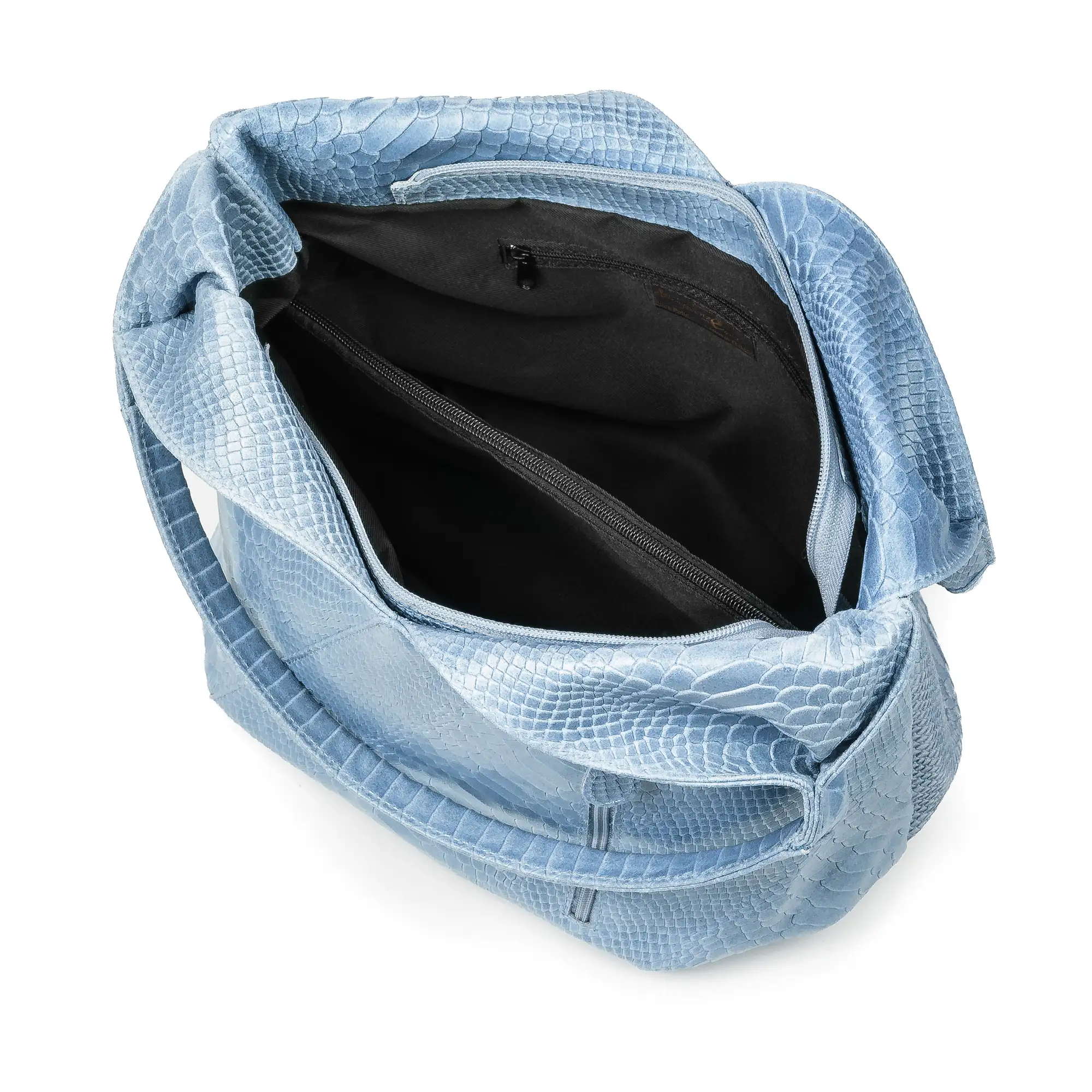Jesi Bolso de hombro Mujer. Piel auténtica Gamuza Grabado Serpiente.