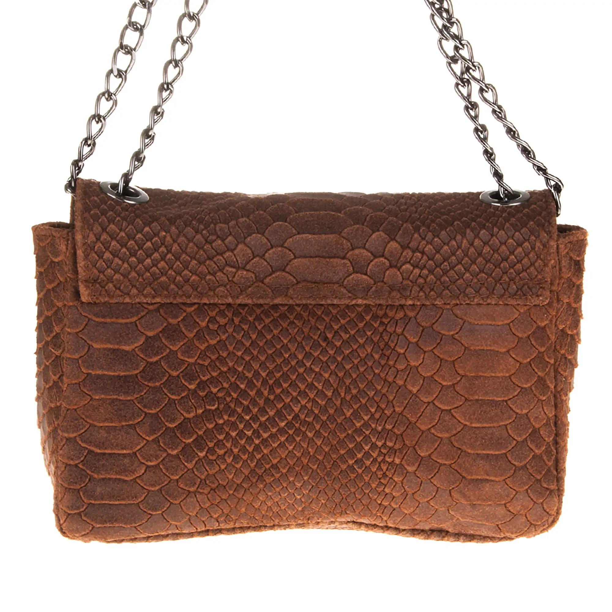 Monteriggioni Bolso bandolera Mujer.Piel auténtica Gamuza Grabado Serpiente 