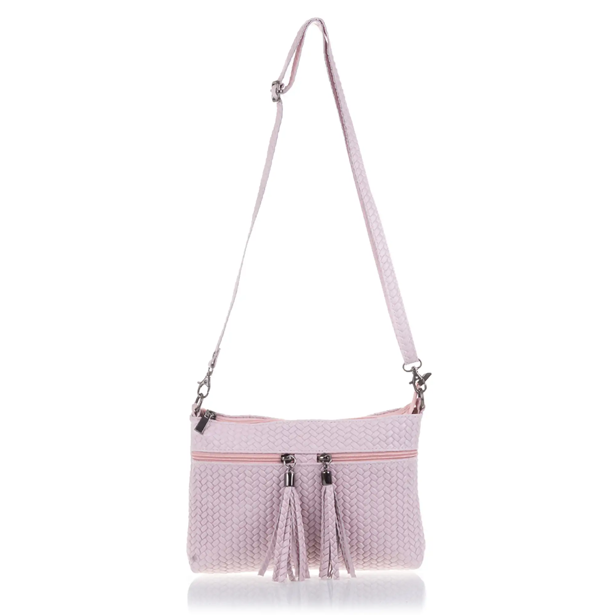Oderzo Bolso bandolera Mujer.Piel auténtica Gamuza Grabado Espiga 