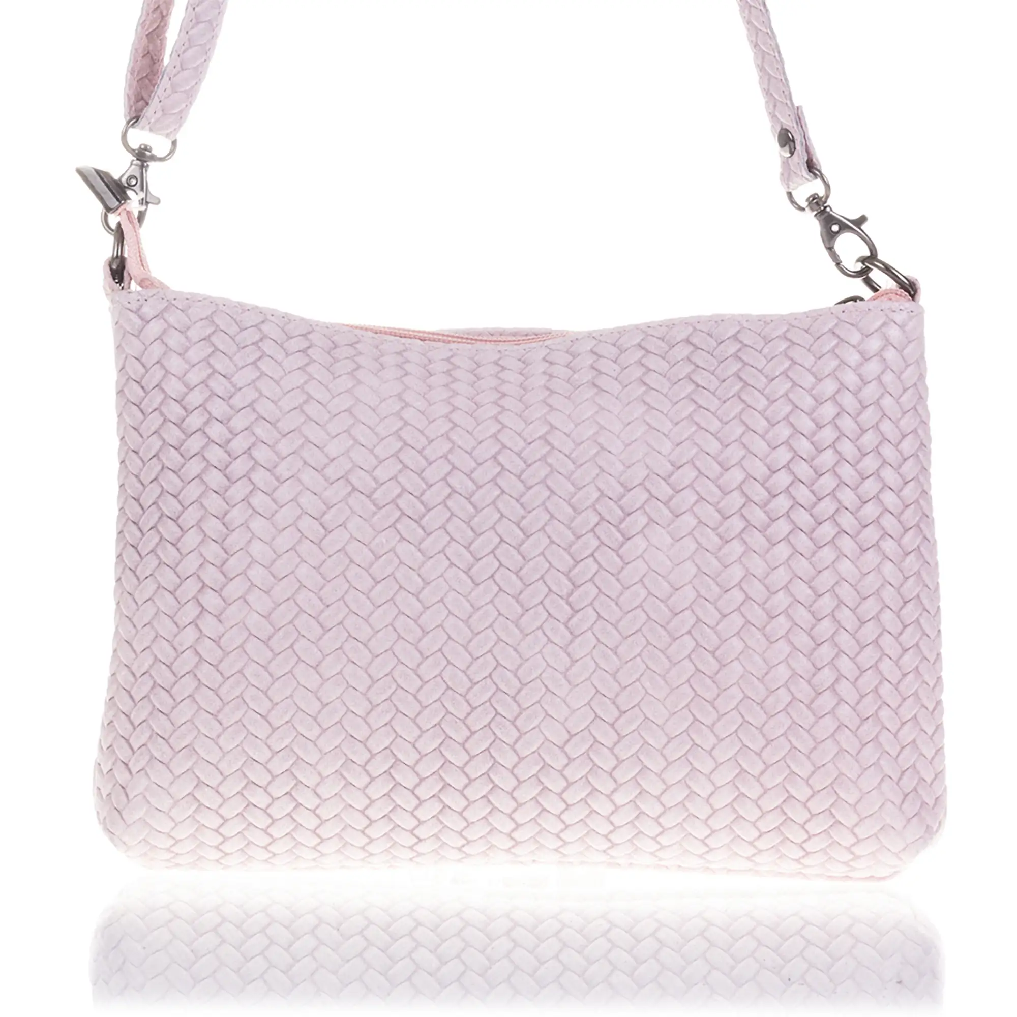Oderzo Bolso bandolera Mujer.Piel auténtica Gamuza Grabado Espiga 