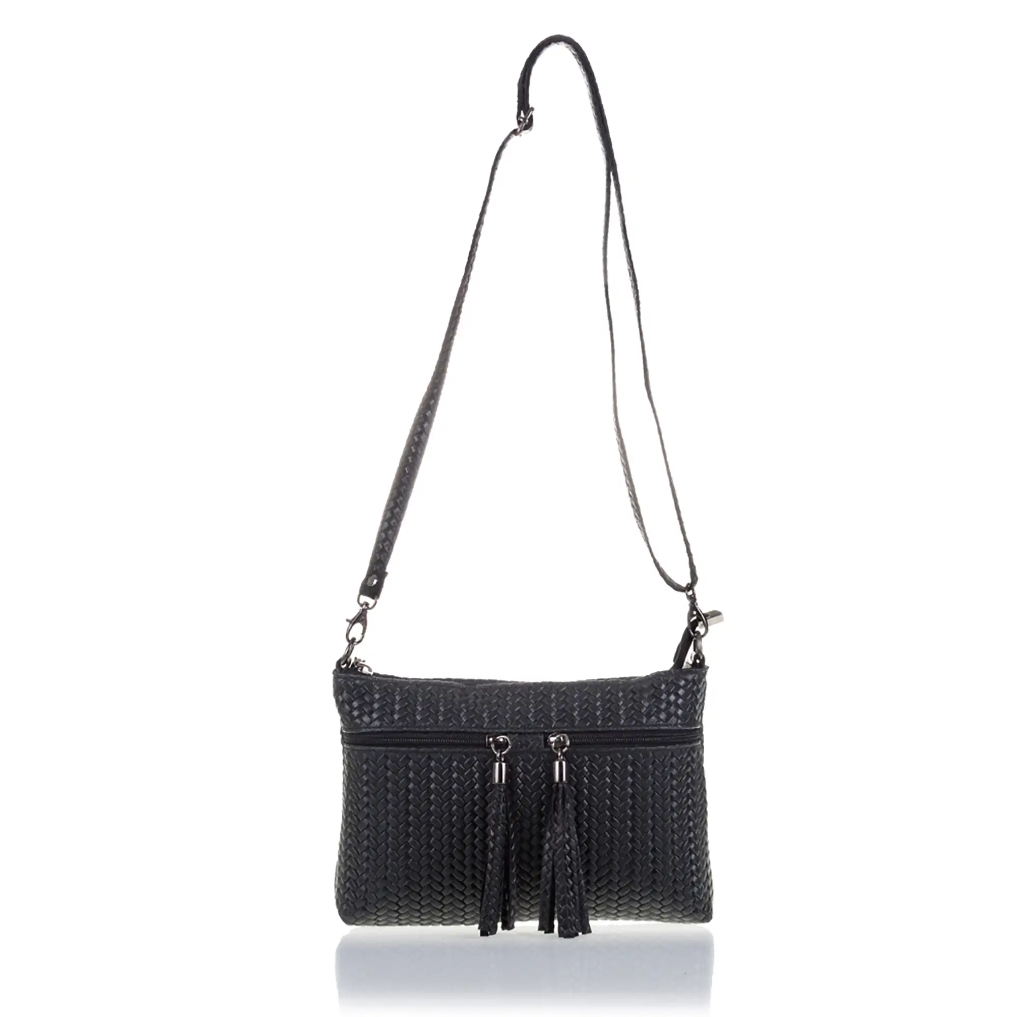 Oderzo Bolso bandolera Mujer.Piel auténtica Gamuza Grabado Espiga 