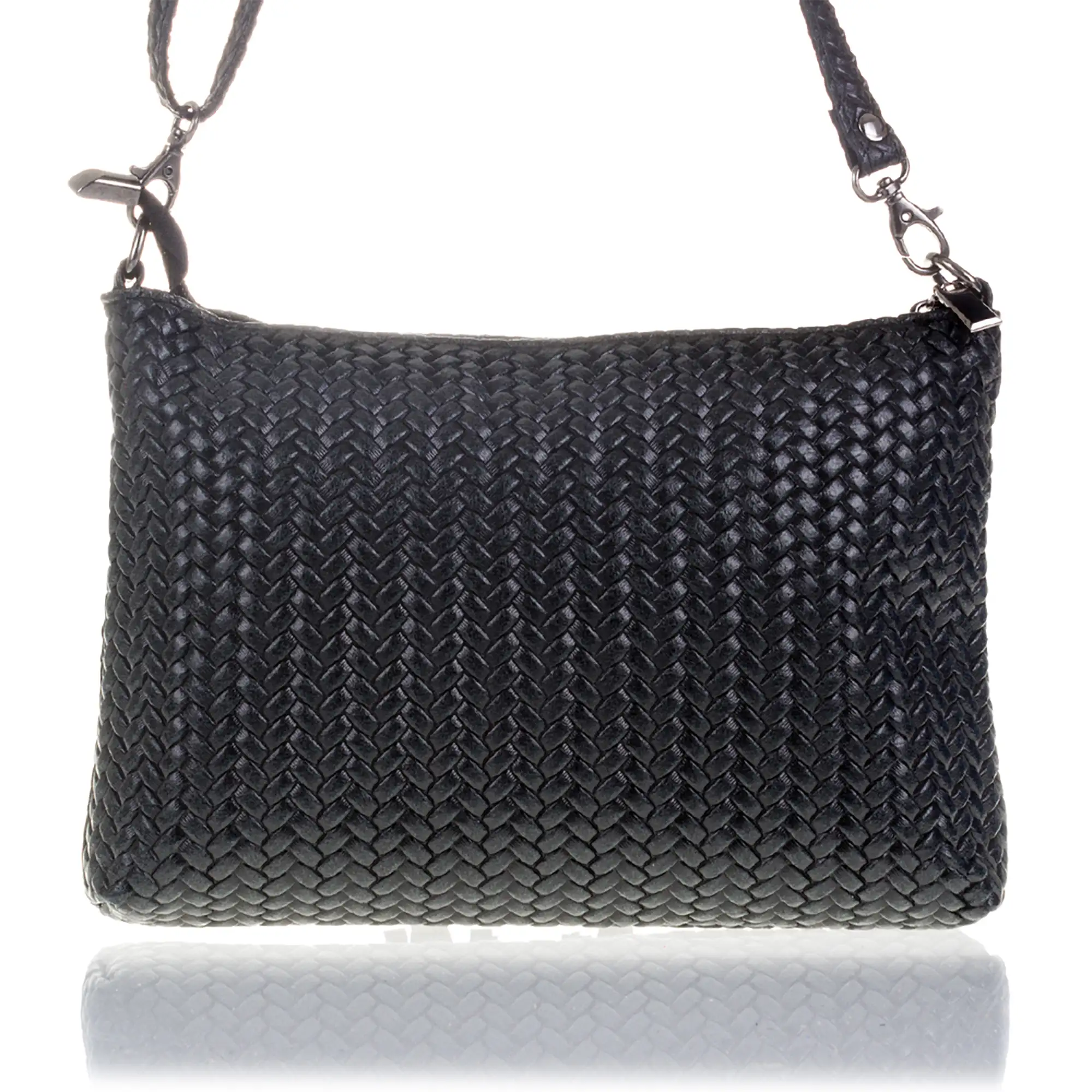 Oderzo Bolso bandolera Mujer.Piel auténtica Gamuza Grabado Espiga 