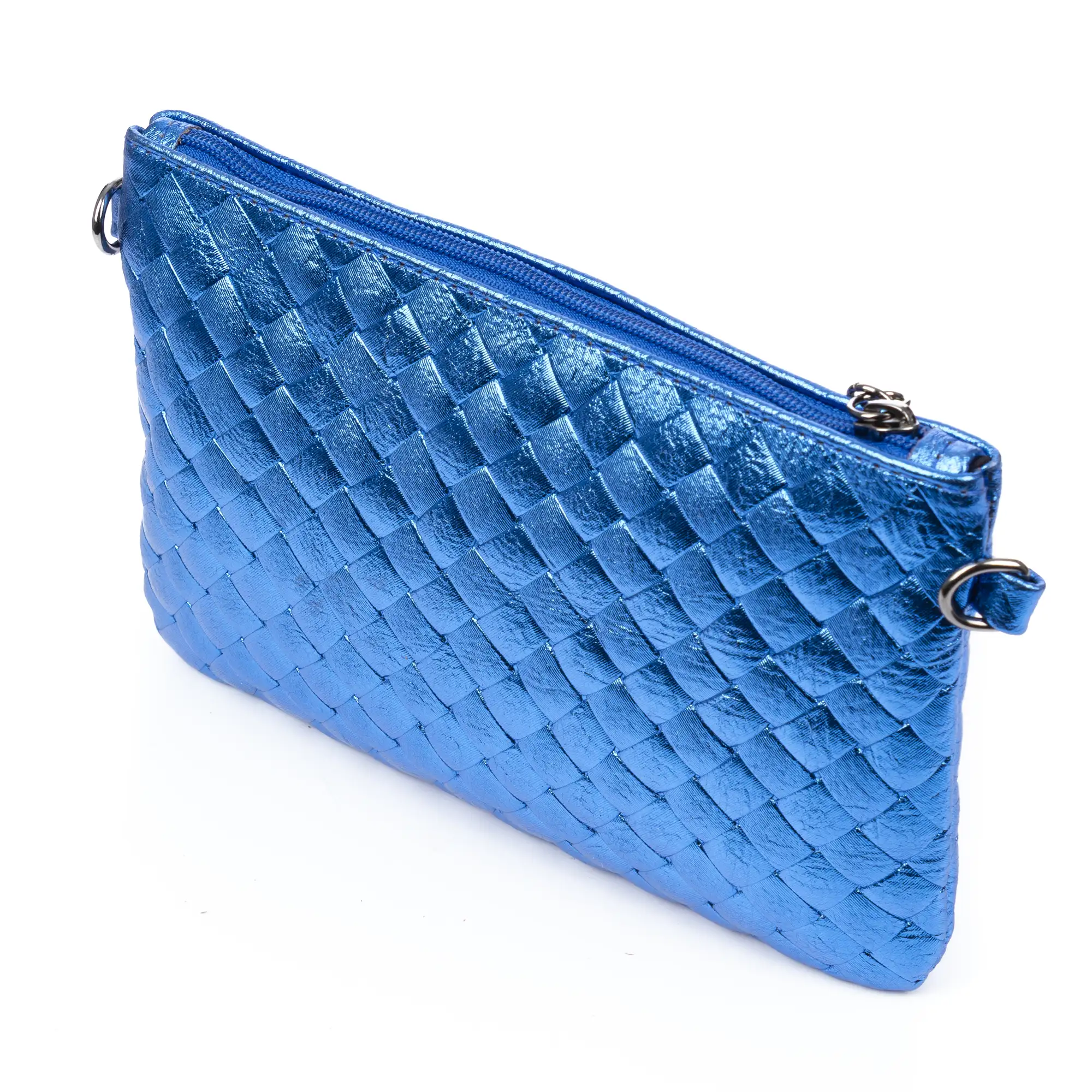 Oleggio bolso bandolera mujer. Piel auténtica Gamuza con grabado entrelazado y lacada brillante.