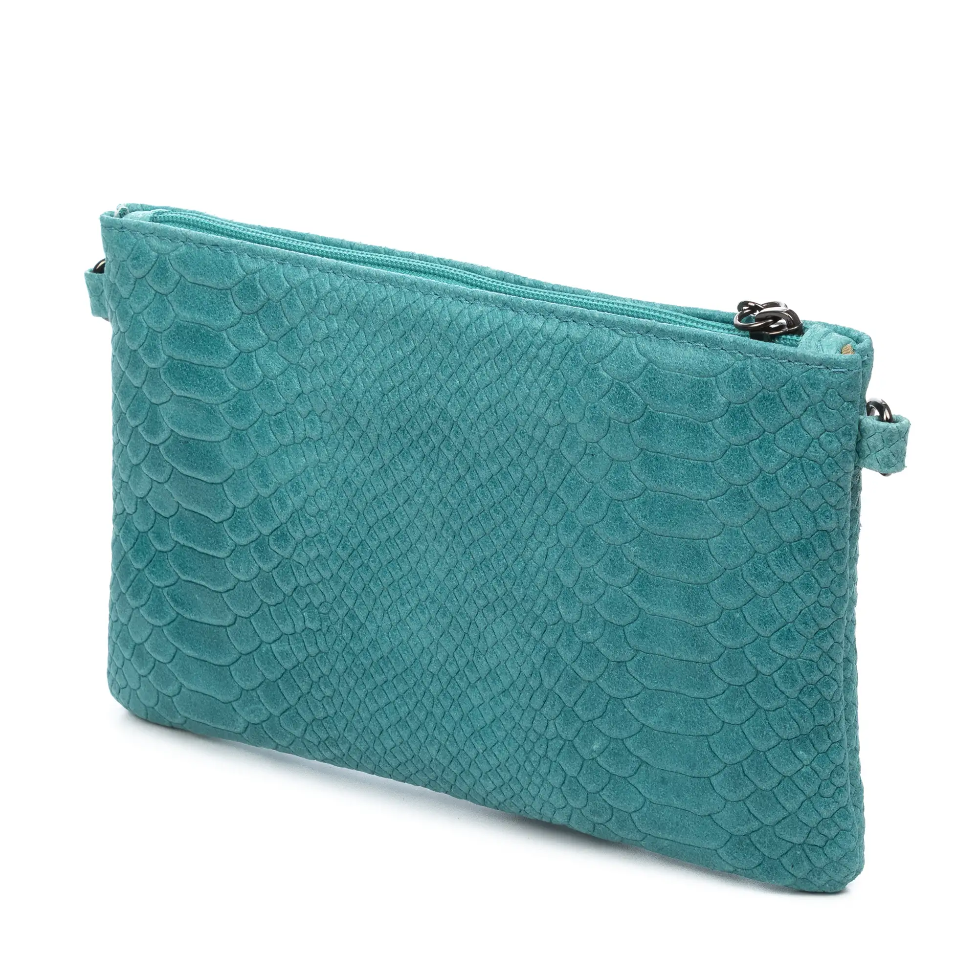 Oleggio Bolso bandolera Mujer.Piel auténtica Gamuza Grabado Serpiente 
