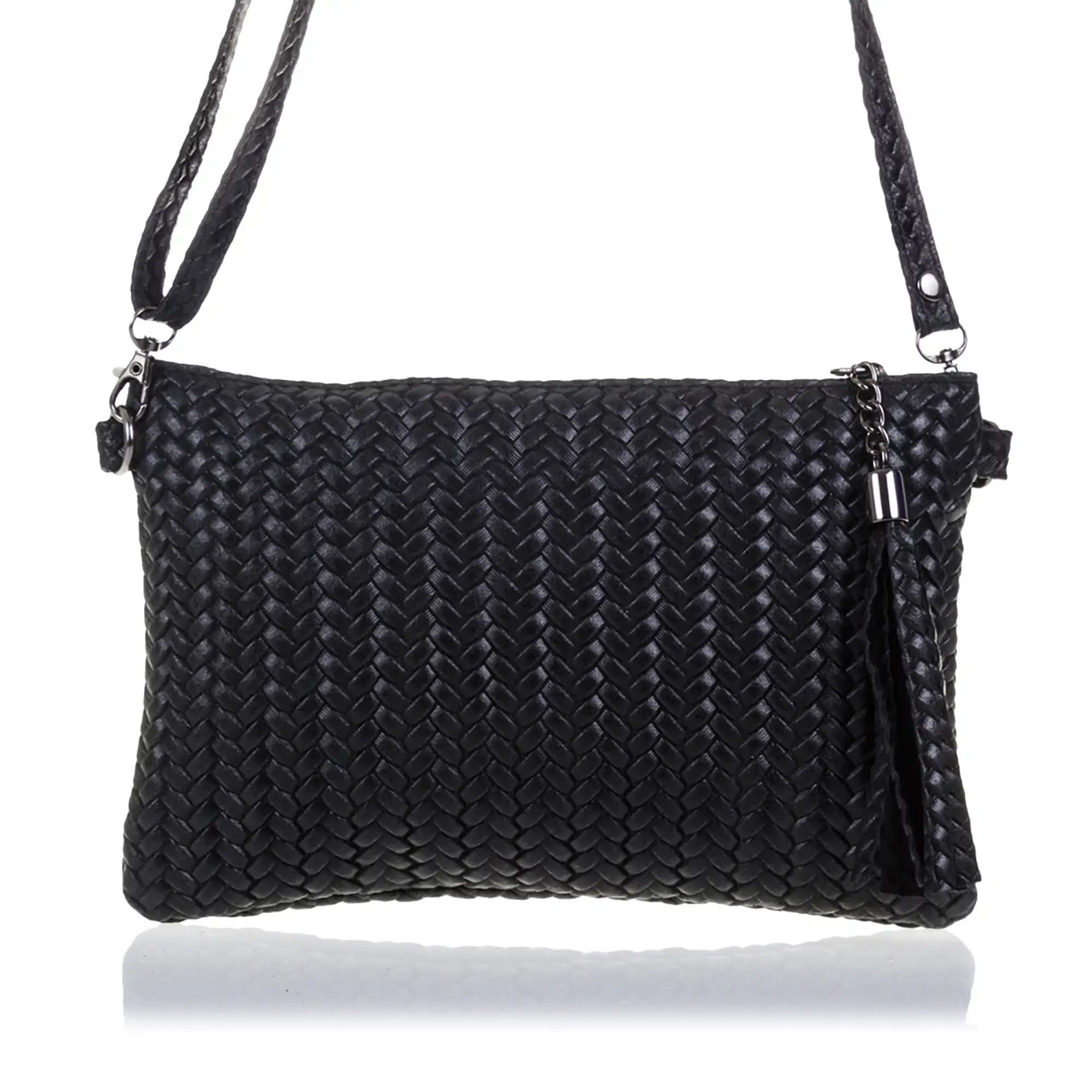 Oleggio Bolso bandolera Mujer.Piel auténtica Gamuza Grabado Espiga 