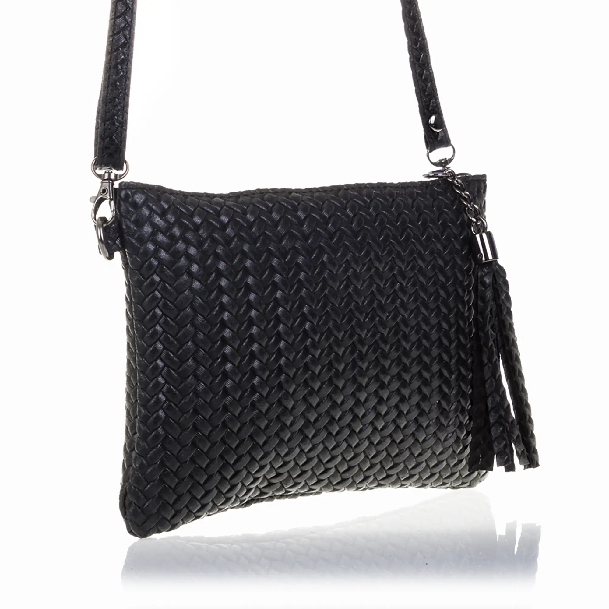 Oleggio Bolso bandolera Mujer.Piel auténtica Gamuza Grabado Espiga 