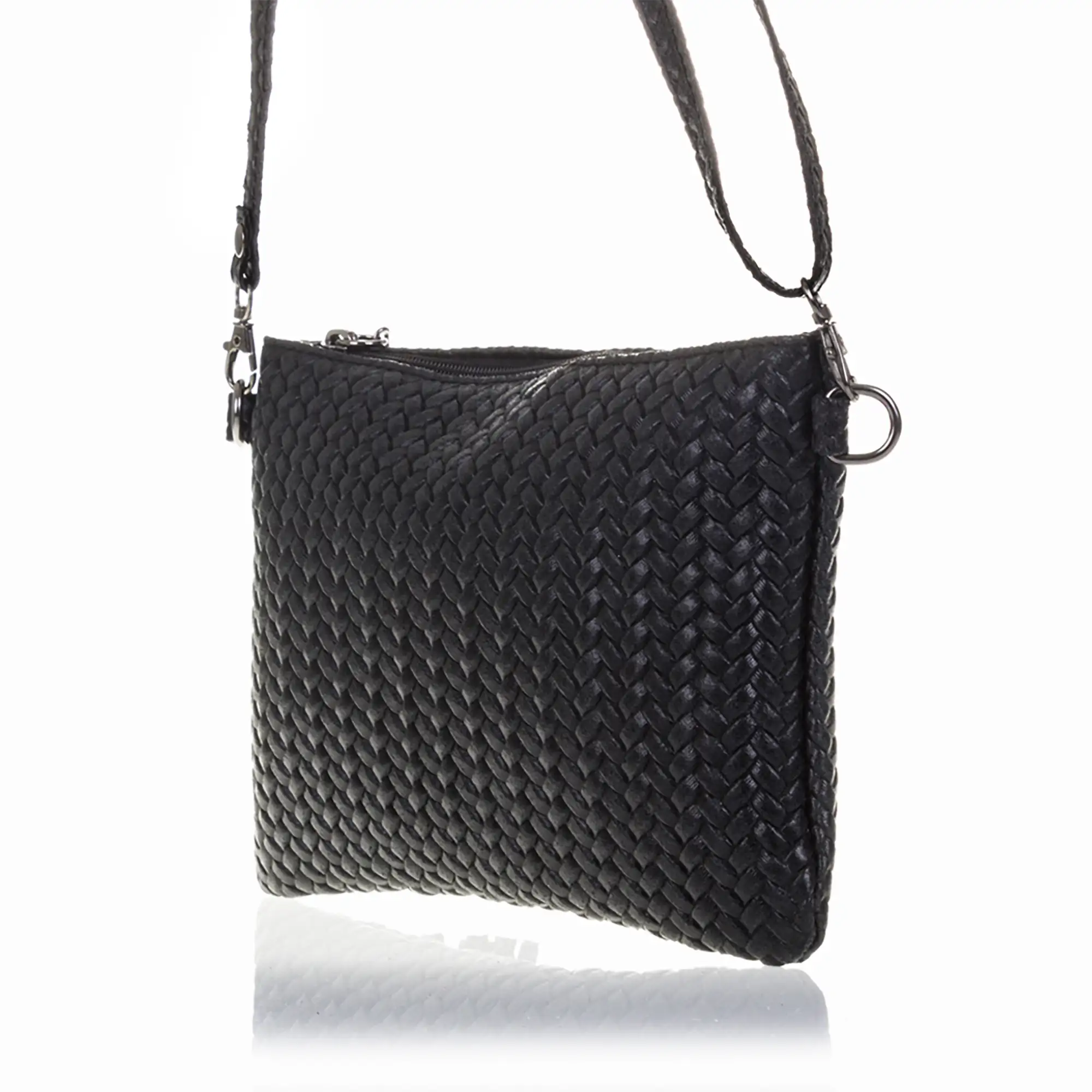 Oleggio Bolso bandolera Mujer.Piel auténtica Gamuza Grabado Espiga 