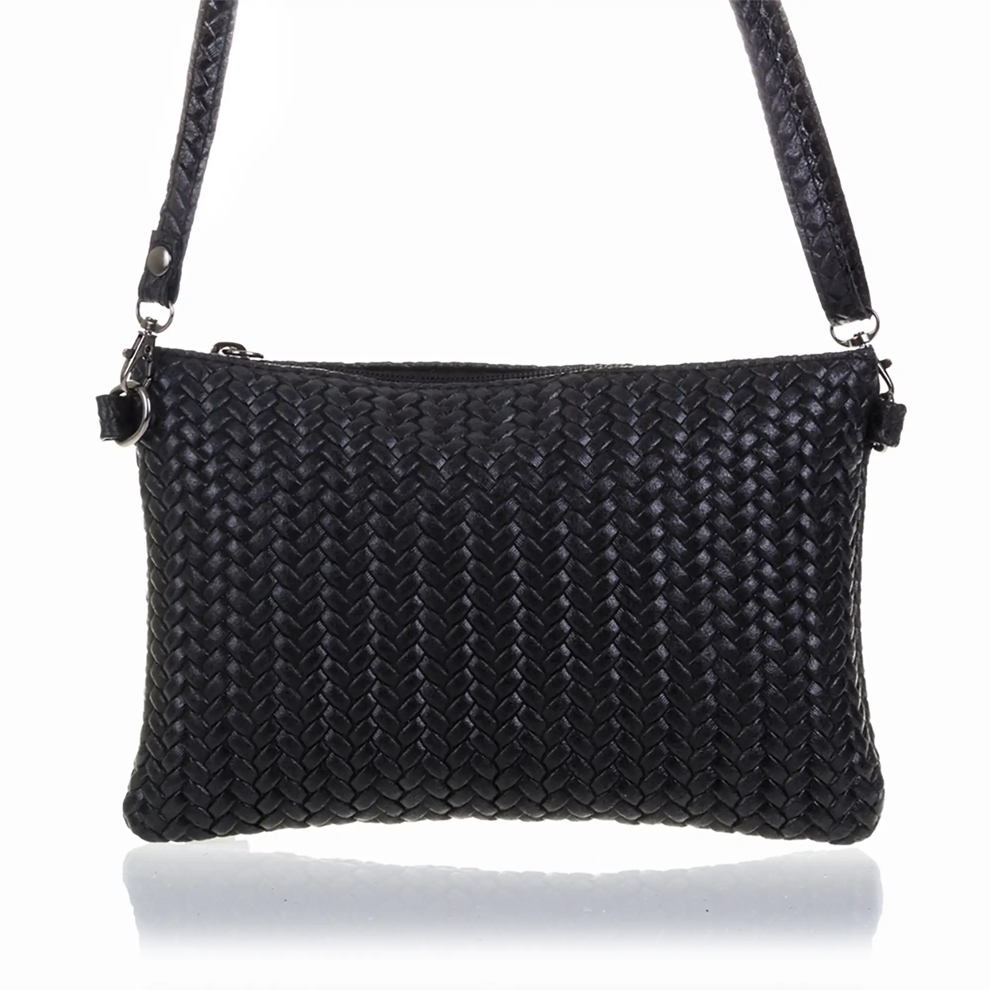 Oleggio Bolso bandolera Mujer.Piel auténtica Gamuza Grabado Espiga 