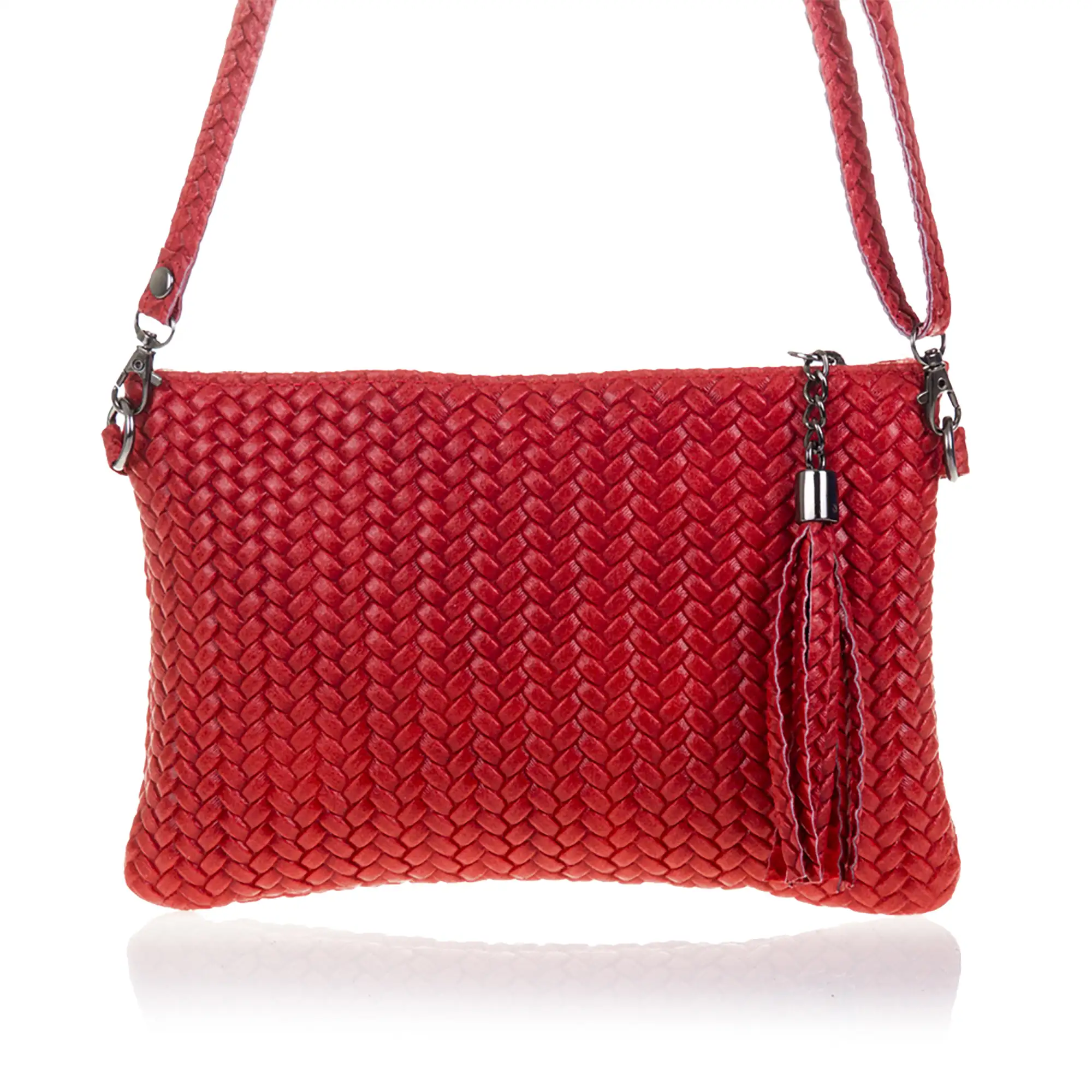 Oleggio Bolso bandolera Mujer.Piel auténtica Gamuza Grabado Espiga 