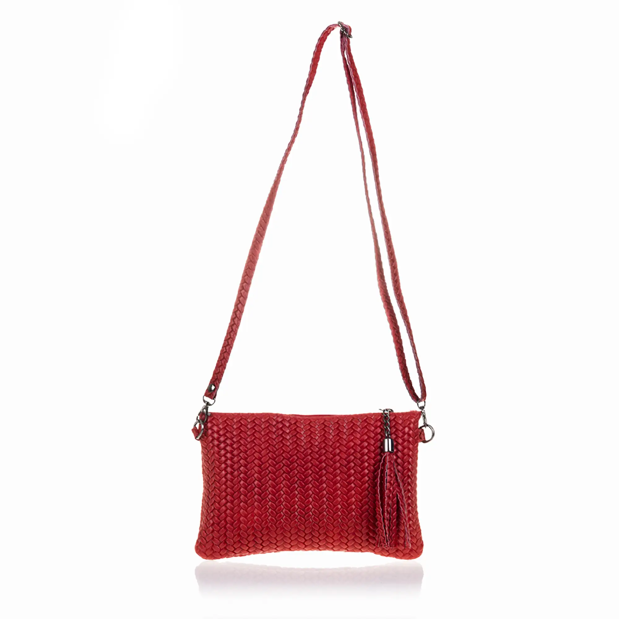 Oleggio Bolso bandolera Mujer.Piel auténtica Gamuza Grabado Espiga 