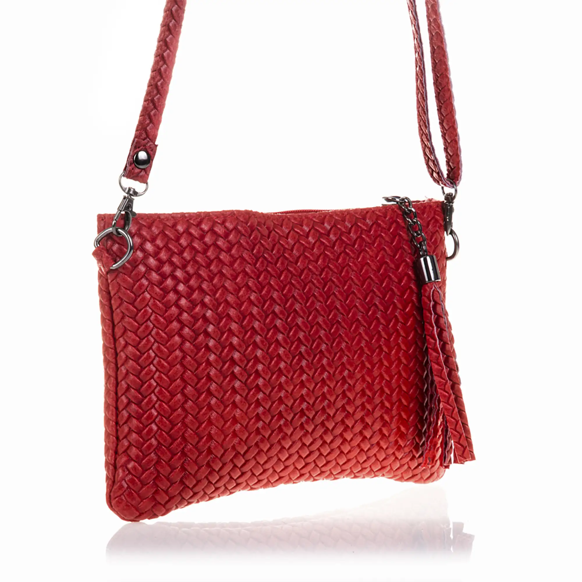 Oleggio Bolso bandolera Mujer.Piel auténtica Gamuza Grabado Espiga 