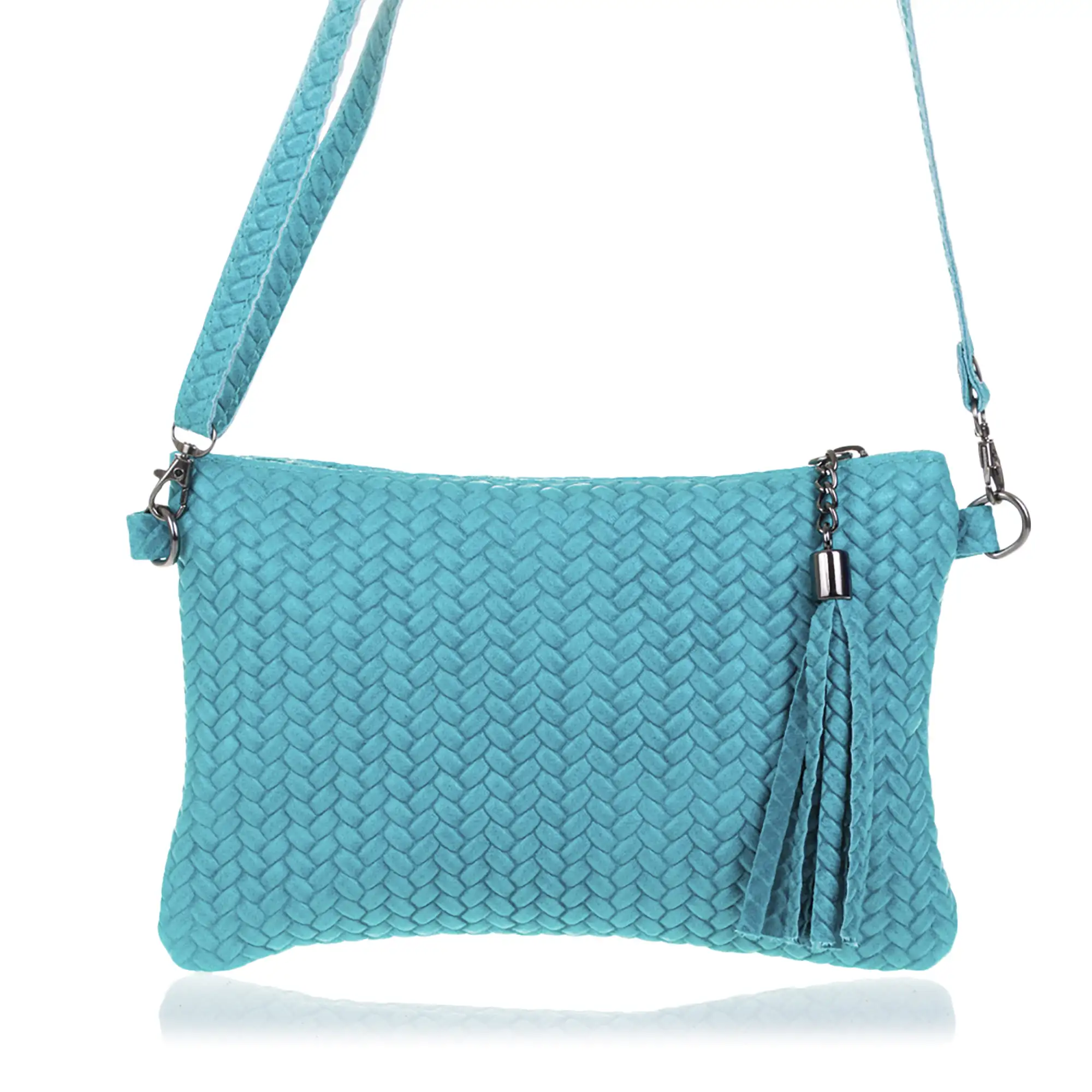 Oleggio Bolso bandolera Mujer.Piel auténtica Gamuza Grabado Espiga 
