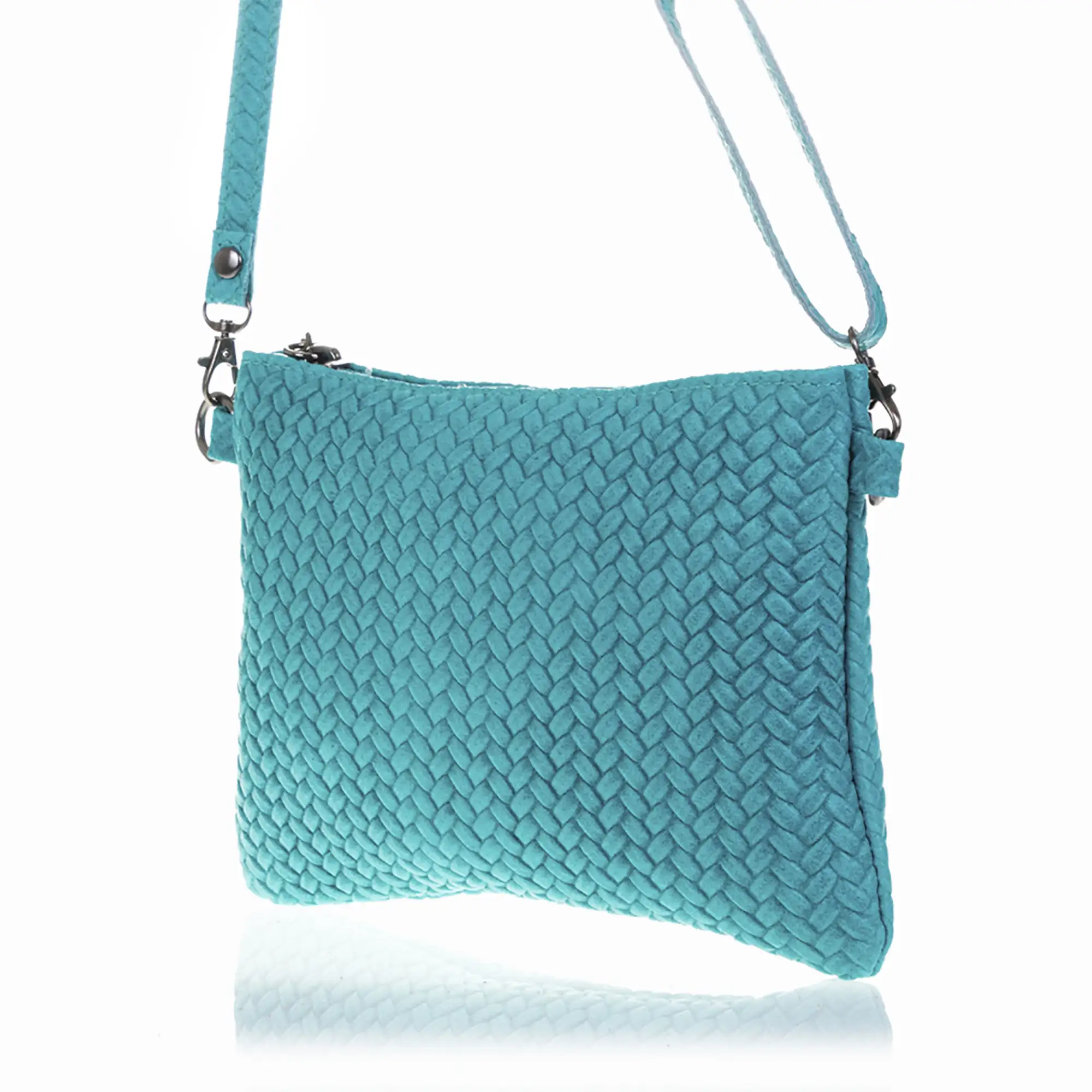 Oleggio Bolso bandolera Mujer.Piel auténtica Gamuza Grabado Espiga 