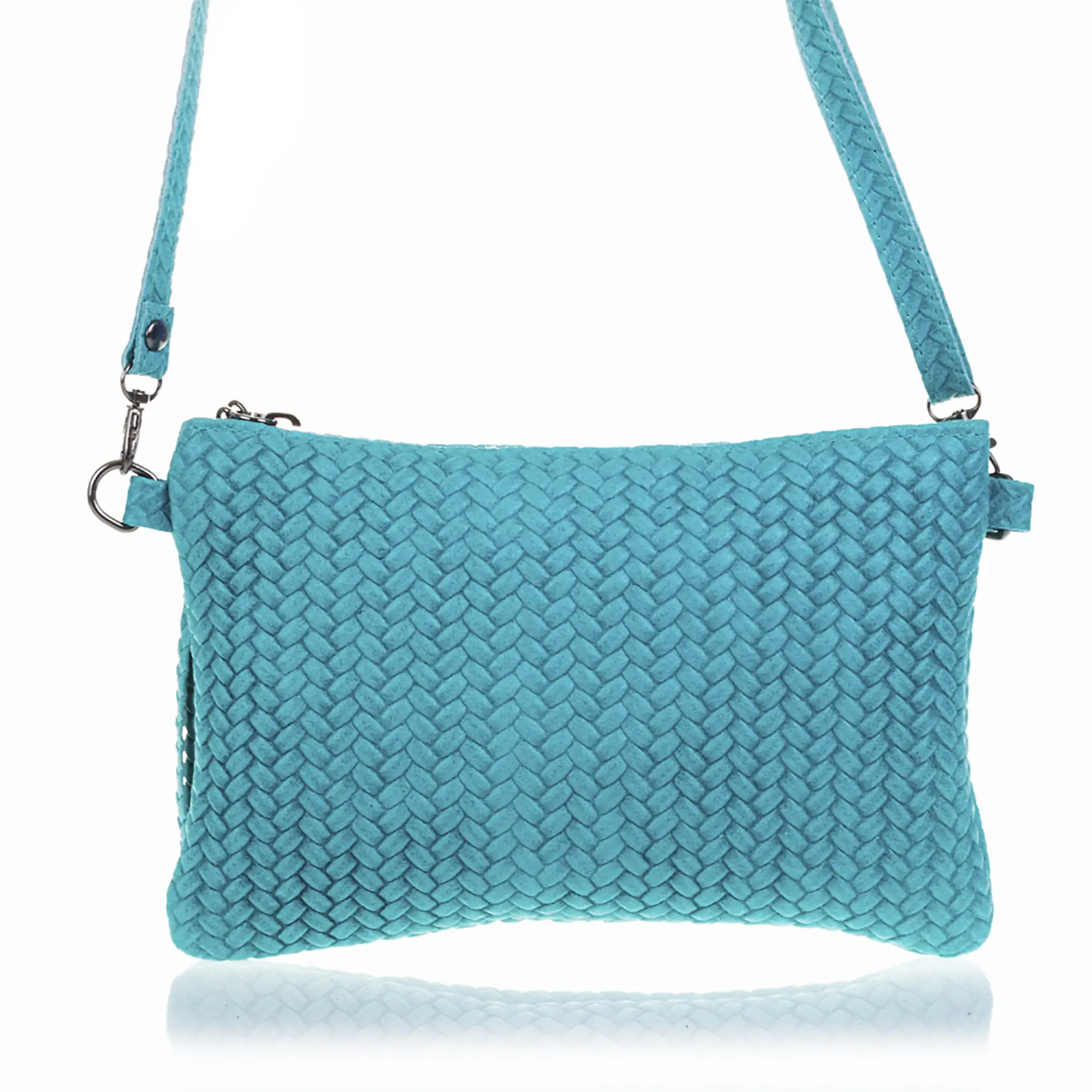 Oleggio Bolso bandolera Mujer.Piel auténtica Gamuza Grabado Espiga 