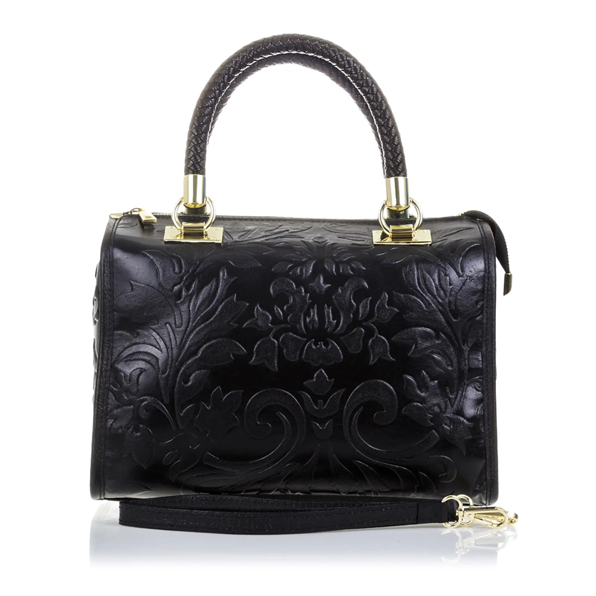 Faenza Bolso tote Mujer.Piel auténtica Gamuza Grabado Flores 