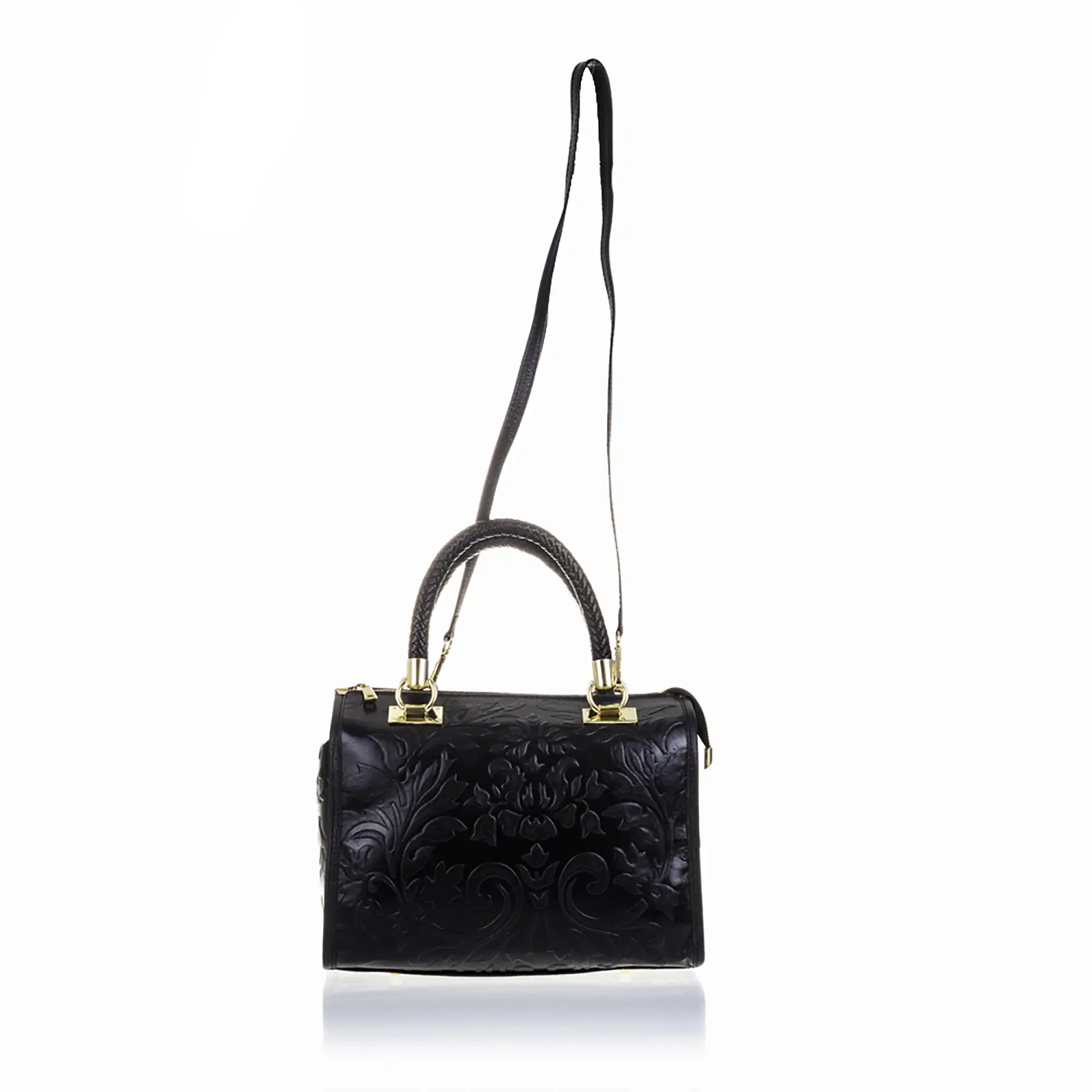 Faenza Bolso tote Mujer.Piel auténtica Gamuza Grabado Flores 