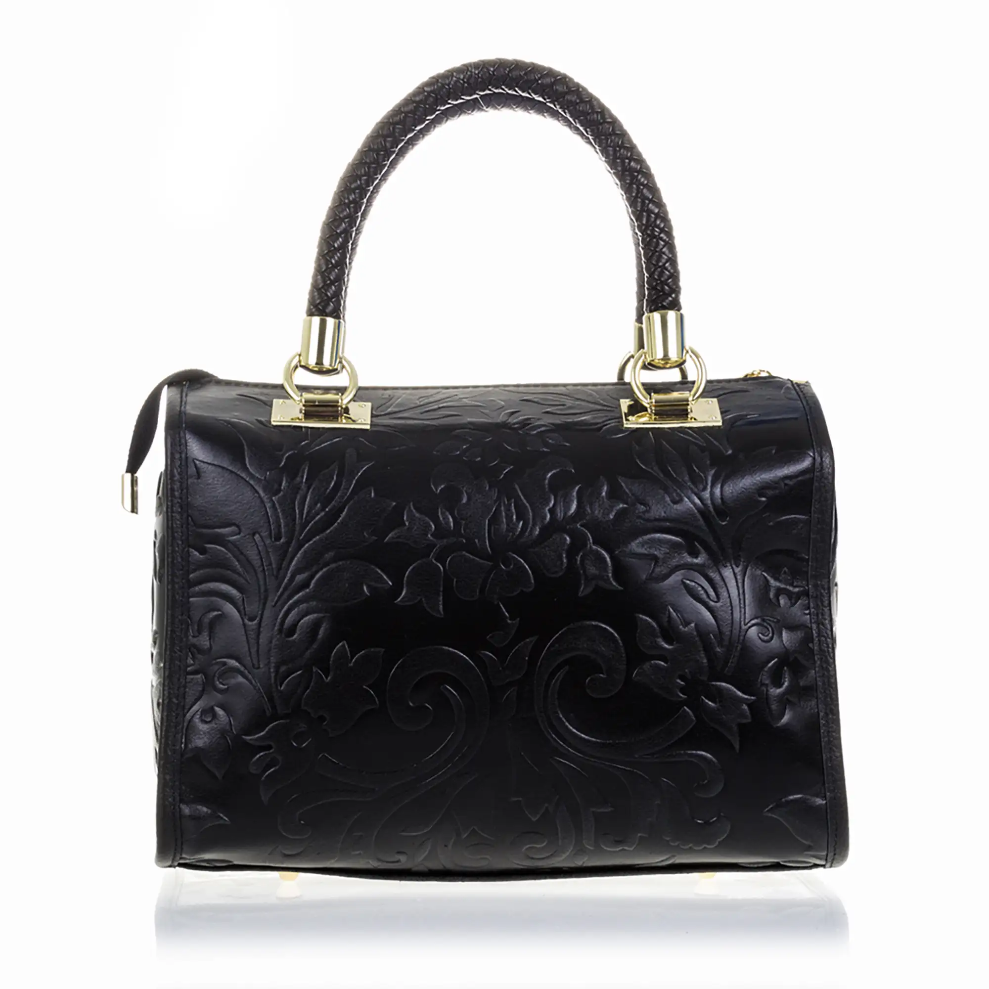 Faenza Bolso tote Mujer.Piel auténtica Gamuza Grabado Flores 