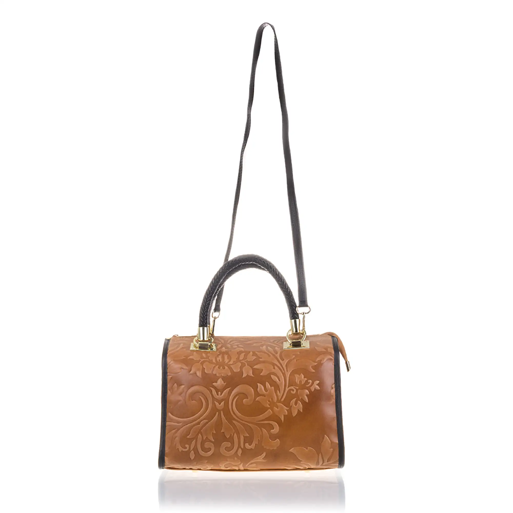 Faenza Bolso tote Mujer.Piel auténtica Gamuza Grabado Flores 