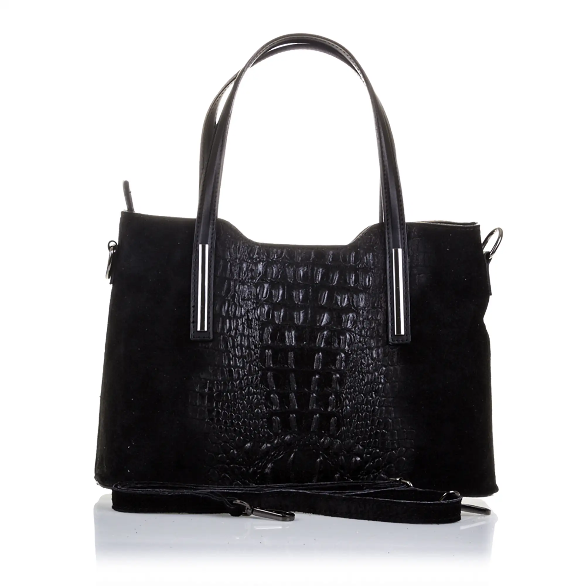 Fiesole Bolso tote Mujer.Piel auténtica Gamuza Grabado Cocodrilo 