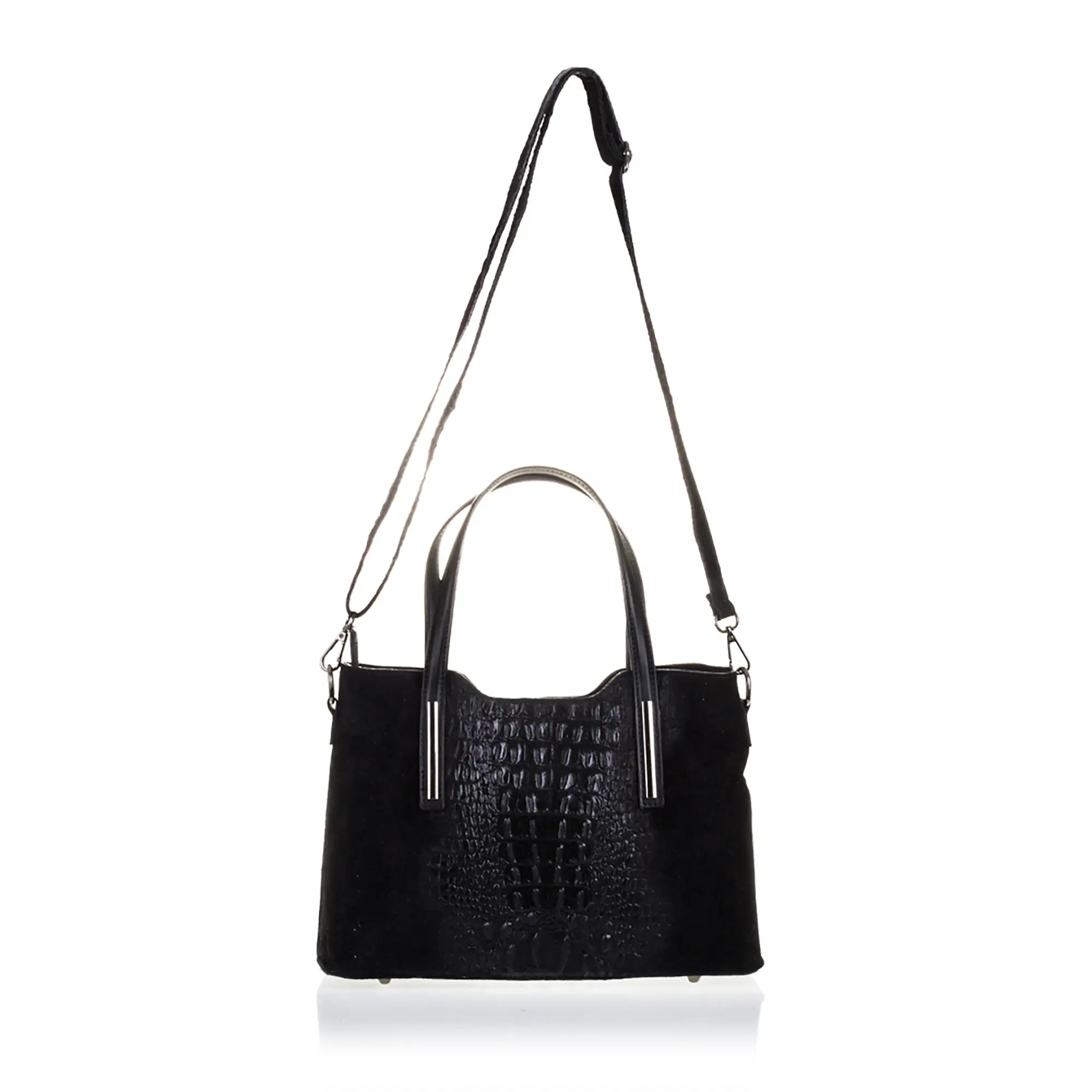 Fiesole Bolso tote Mujer.Piel auténtica Gamuza Grabado Cocodrilo 