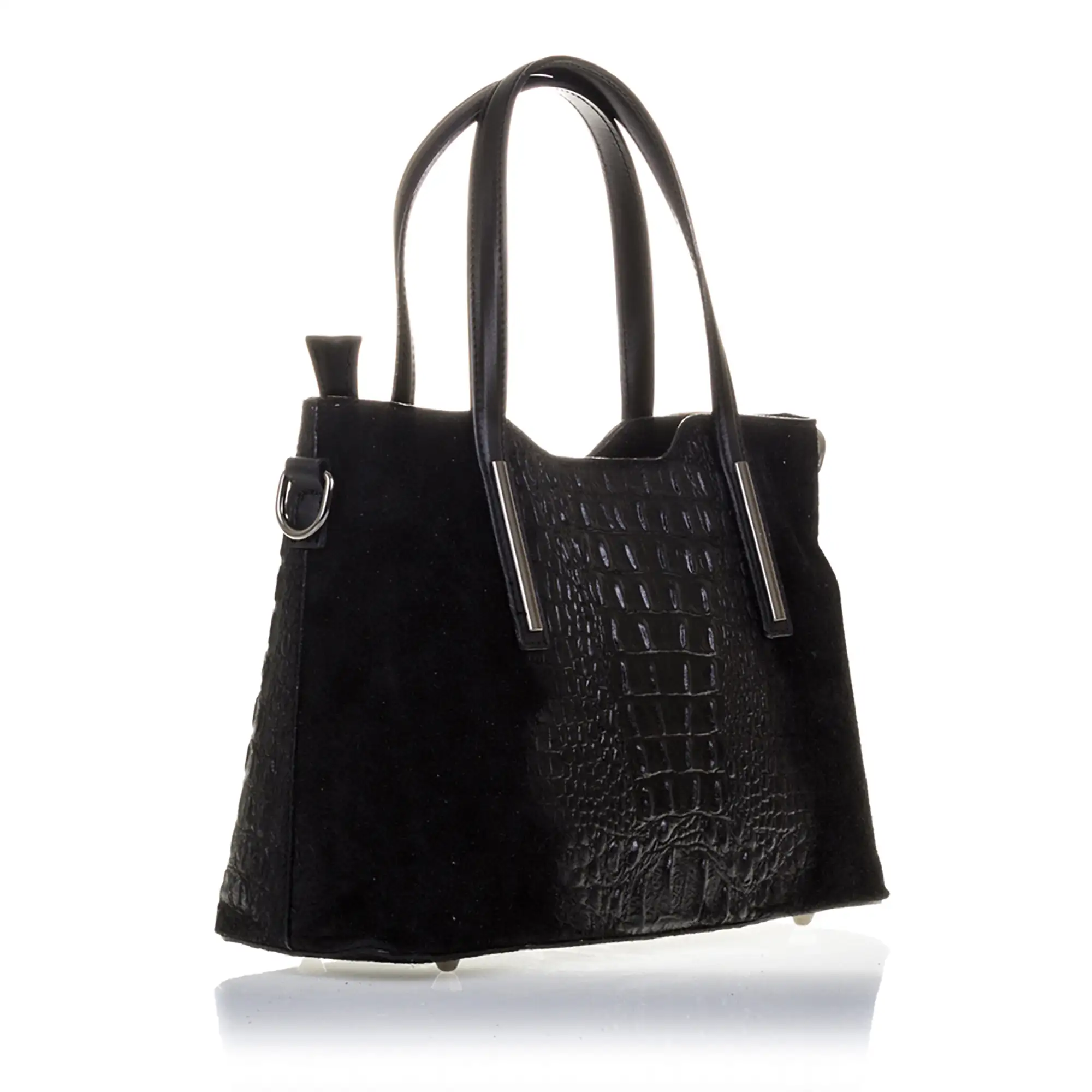 Fiesole Bolso tote Mujer.Piel auténtica Gamuza Grabado Cocodrilo 