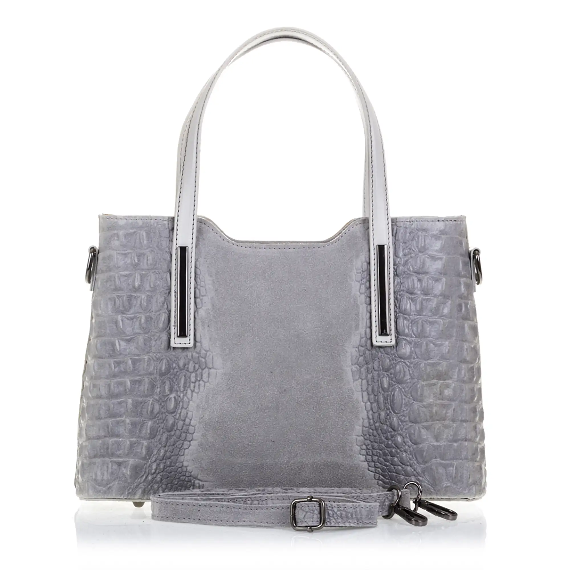 Fiesole Bolso tote Mujer.Piel auténtica Gamuza Grabado Cocodrilo 