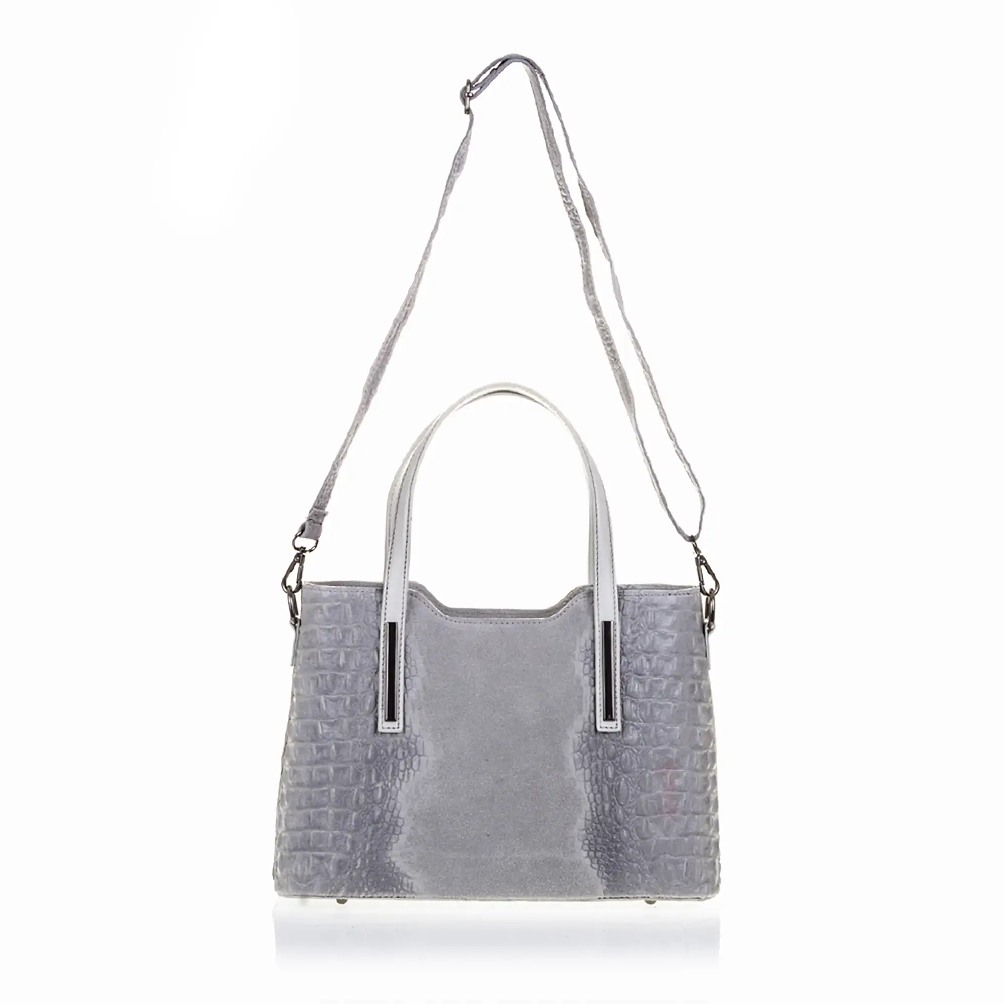 Fiesole Bolso tote Mujer.Piel auténtica Gamuza Grabado Cocodrilo 