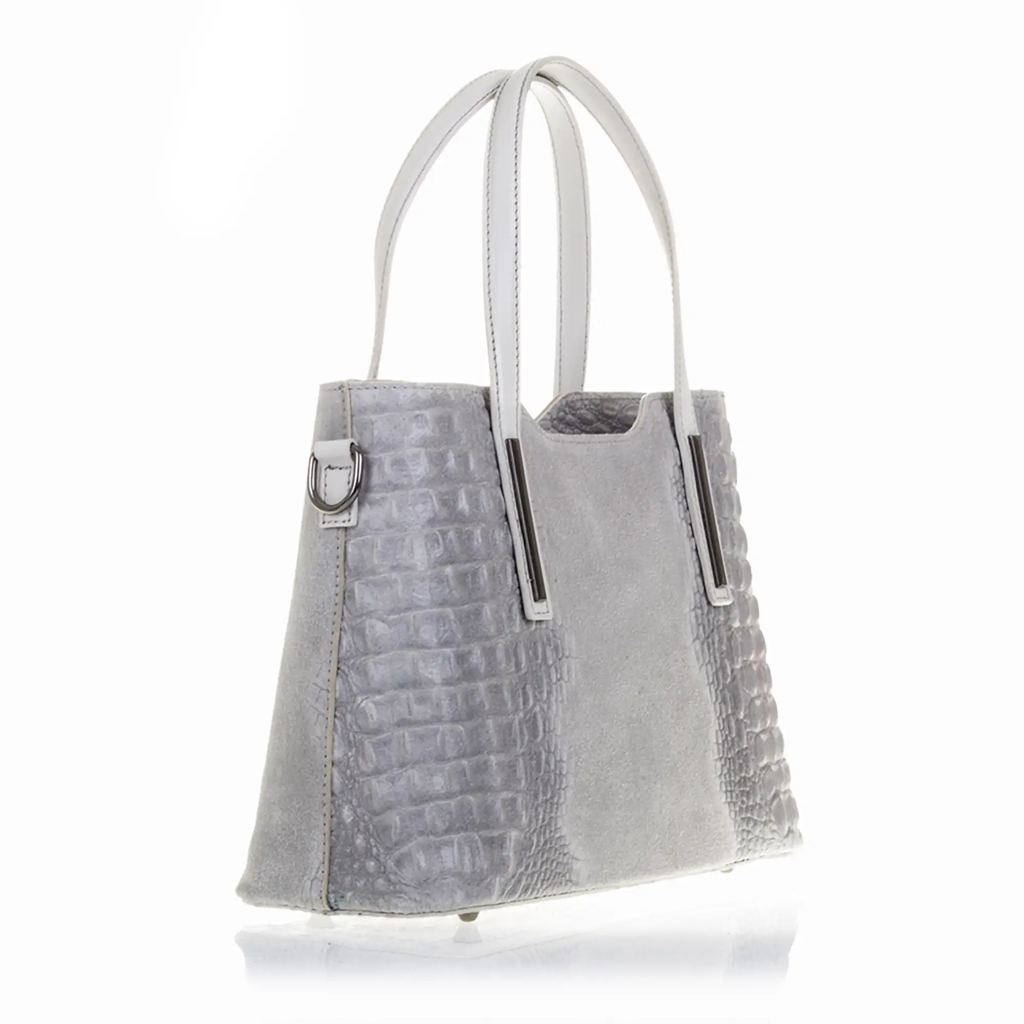 Fiesole Bolso tote Mujer.Piel auténtica Gamuza Grabado Cocodrilo 