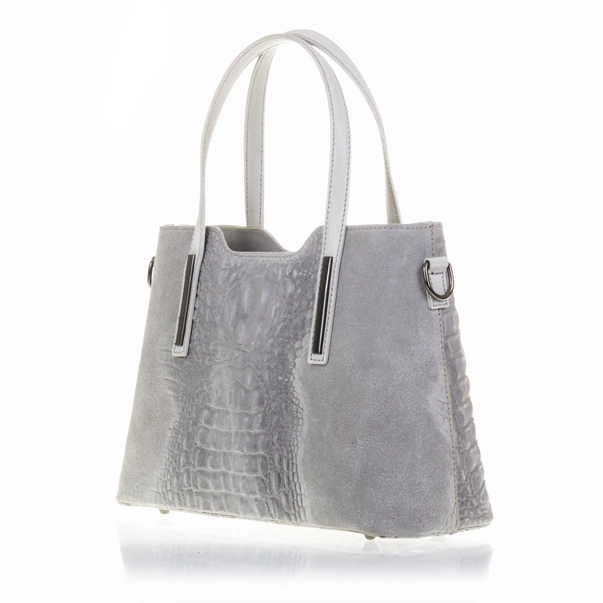 Fiesole Bolso tote Mujer.Piel auténtica Gamuza Grabado Cocodrilo 