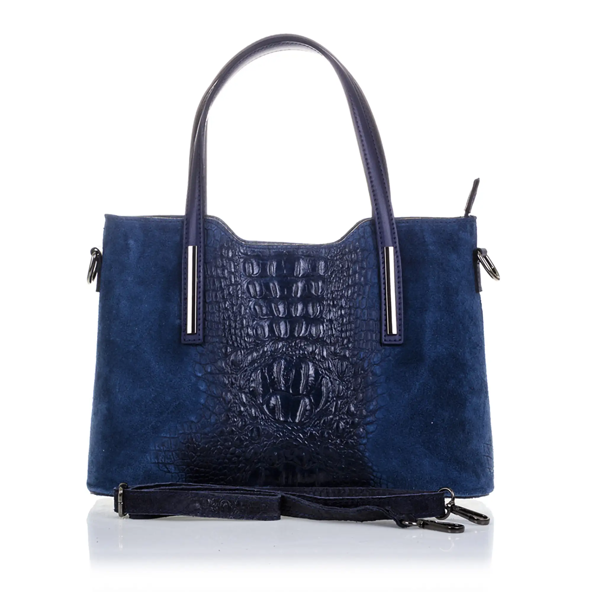 Fiesole Bolso tote Mujer.Piel auténtica Gamuza Grabado Cocodrilo 