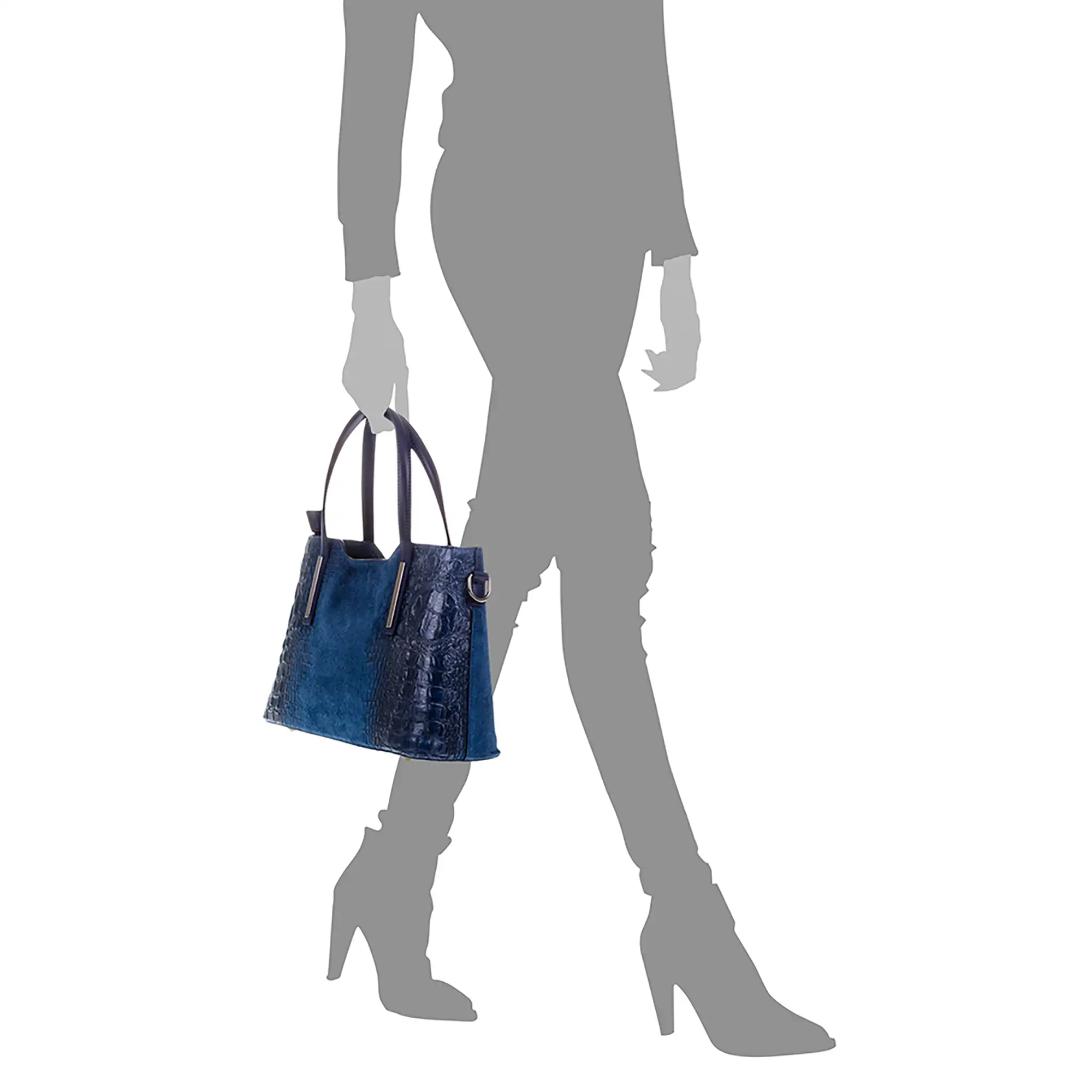 Fiesole Bolso tote Mujer.Piel auténtica Gamuza Grabado Cocodrilo 