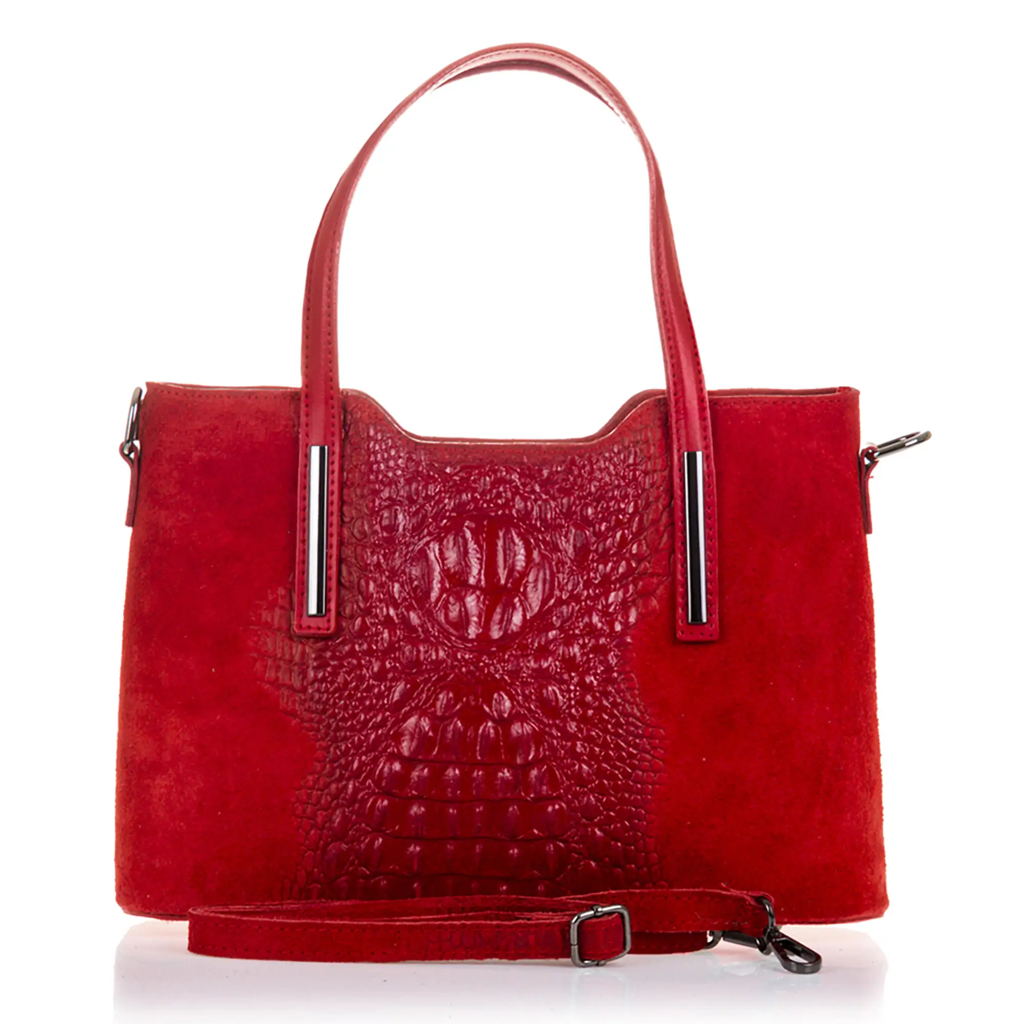 Fiesole Bolso tote Mujer.Piel auténtica Gamuza Grabado Cocodrilo 