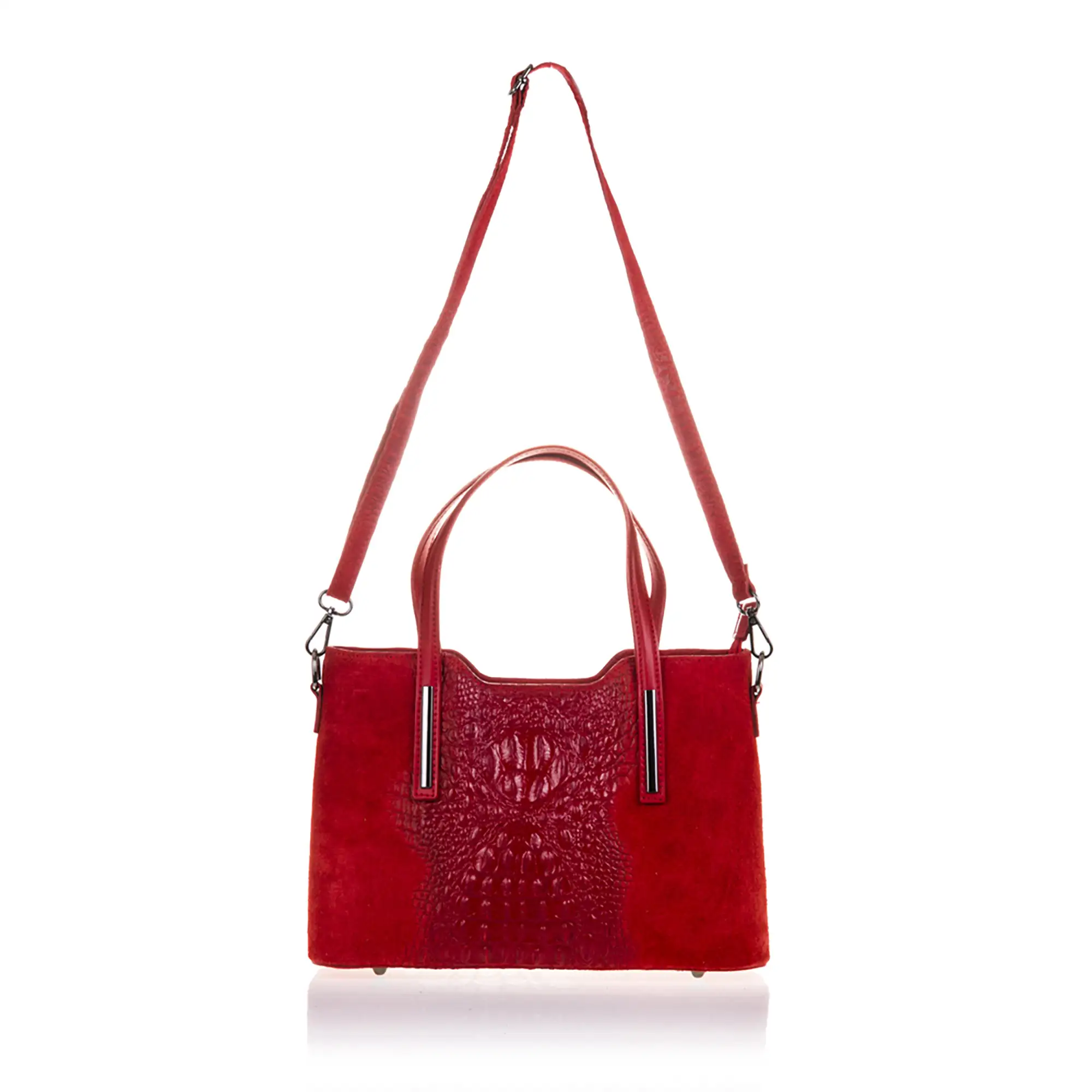 Fiesole Bolso tote Mujer.Piel auténtica Gamuza Grabado Cocodrilo 