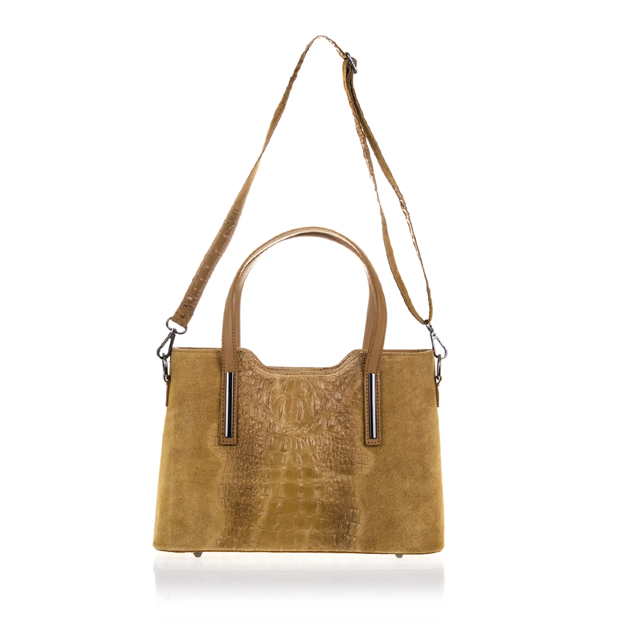 Fiesole Bolso tote Mujer.Piel auténtica Gamuza Grabado Cocodrilo 
