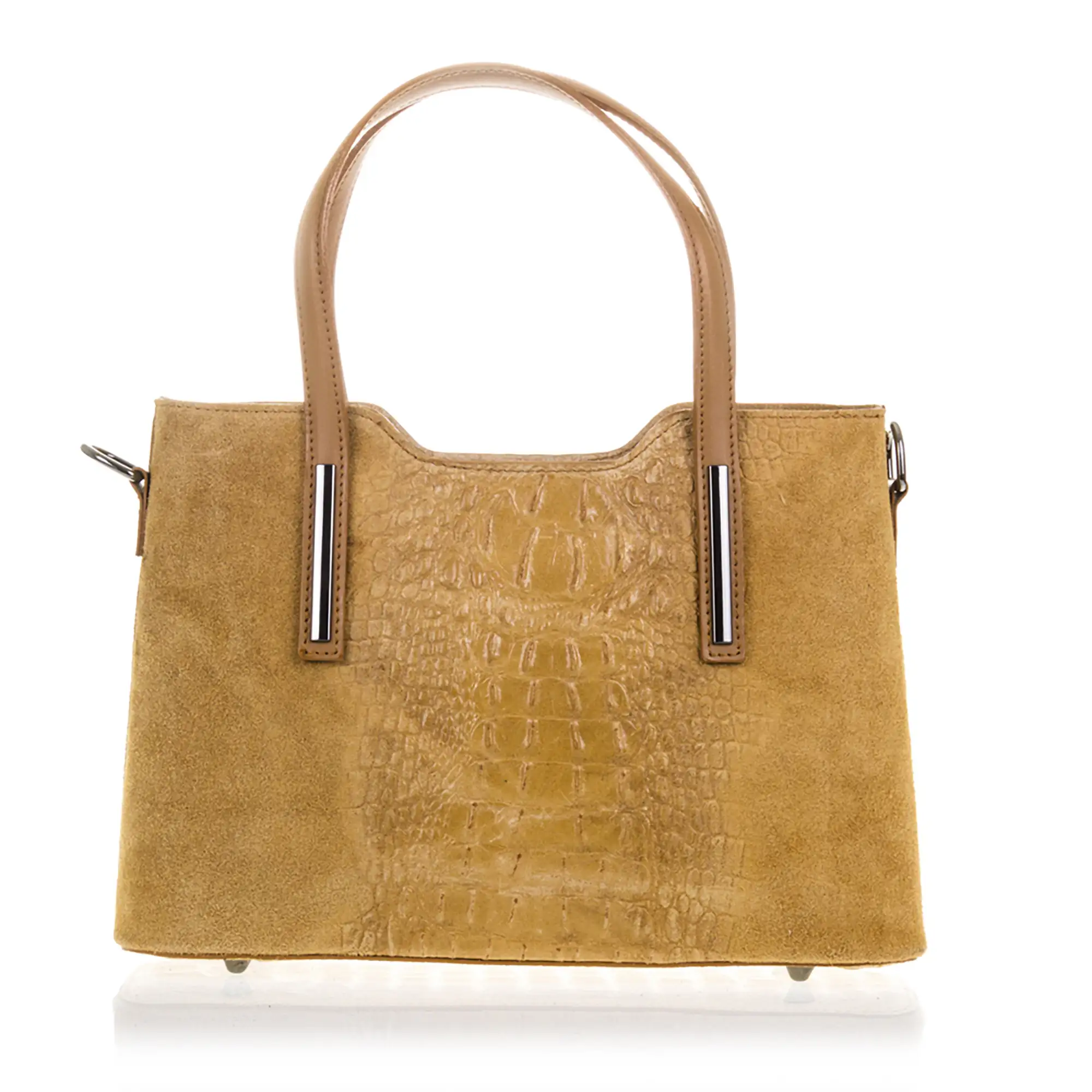 Fiesole Bolso tote Mujer.Piel auténtica Gamuza Grabado Cocodrilo 