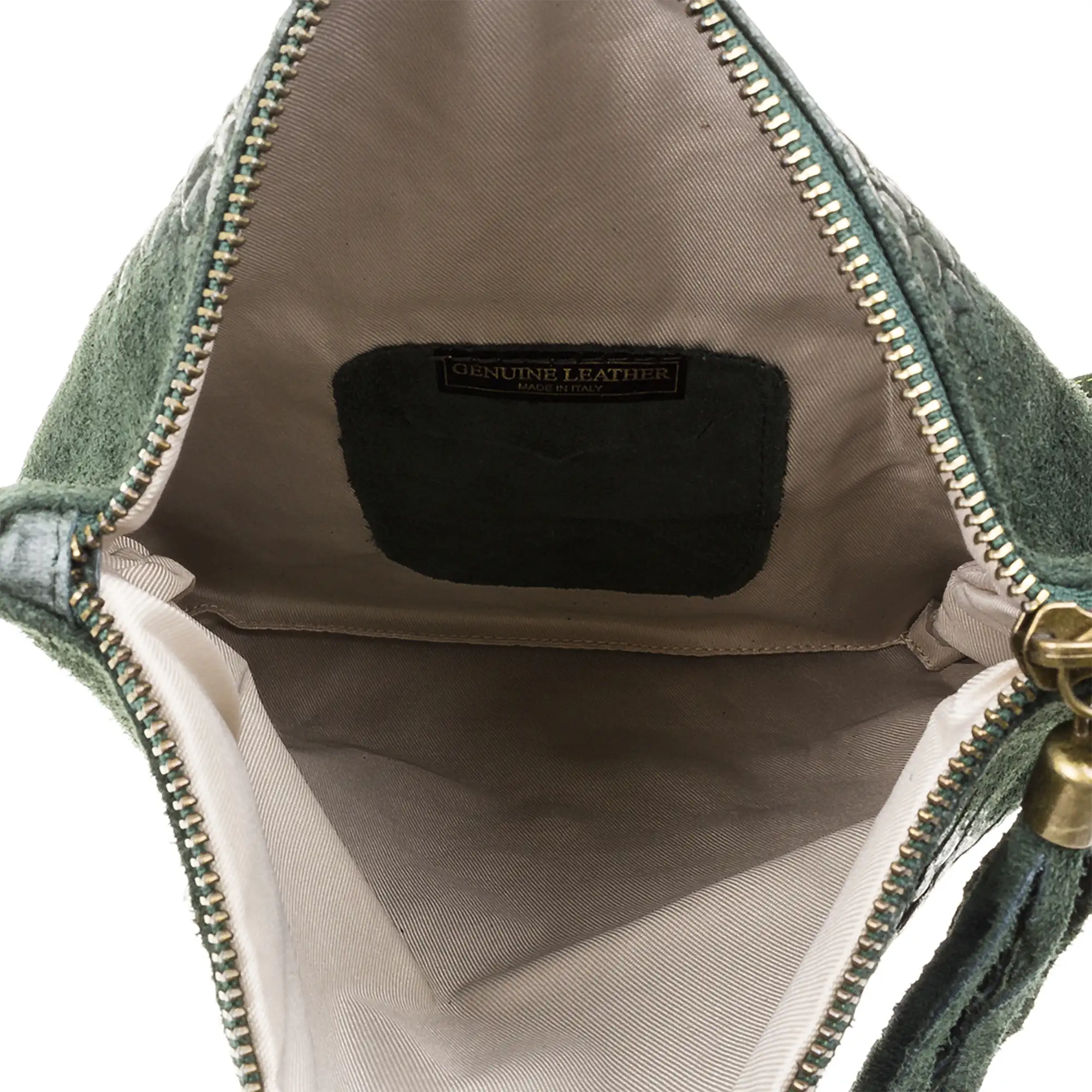 Mantova Bolso bandolera Mujer.Piel auténtica Gamuza Grabado Cocodrilo 