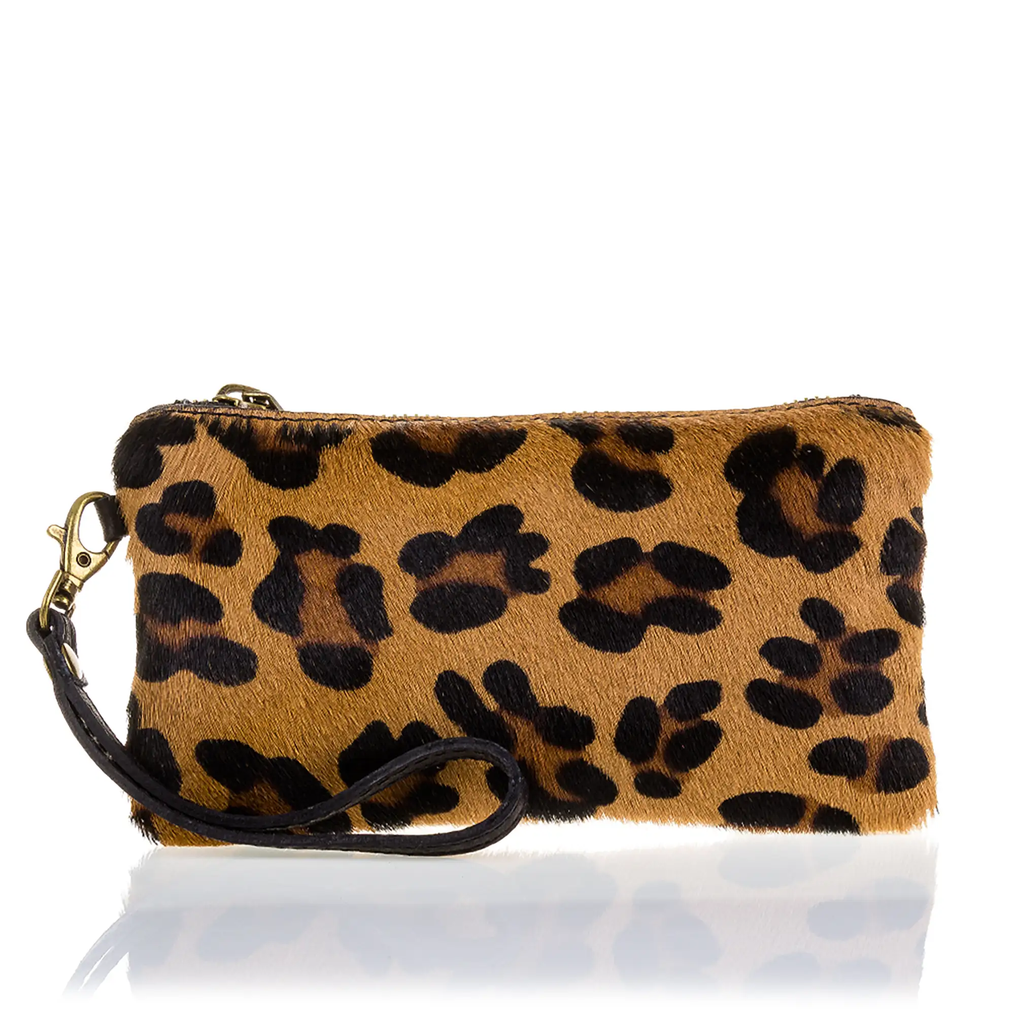 Mattarello Bolso de mano Mujer.Piel auténtica Cavallino Leopardo Grande Dollaro 