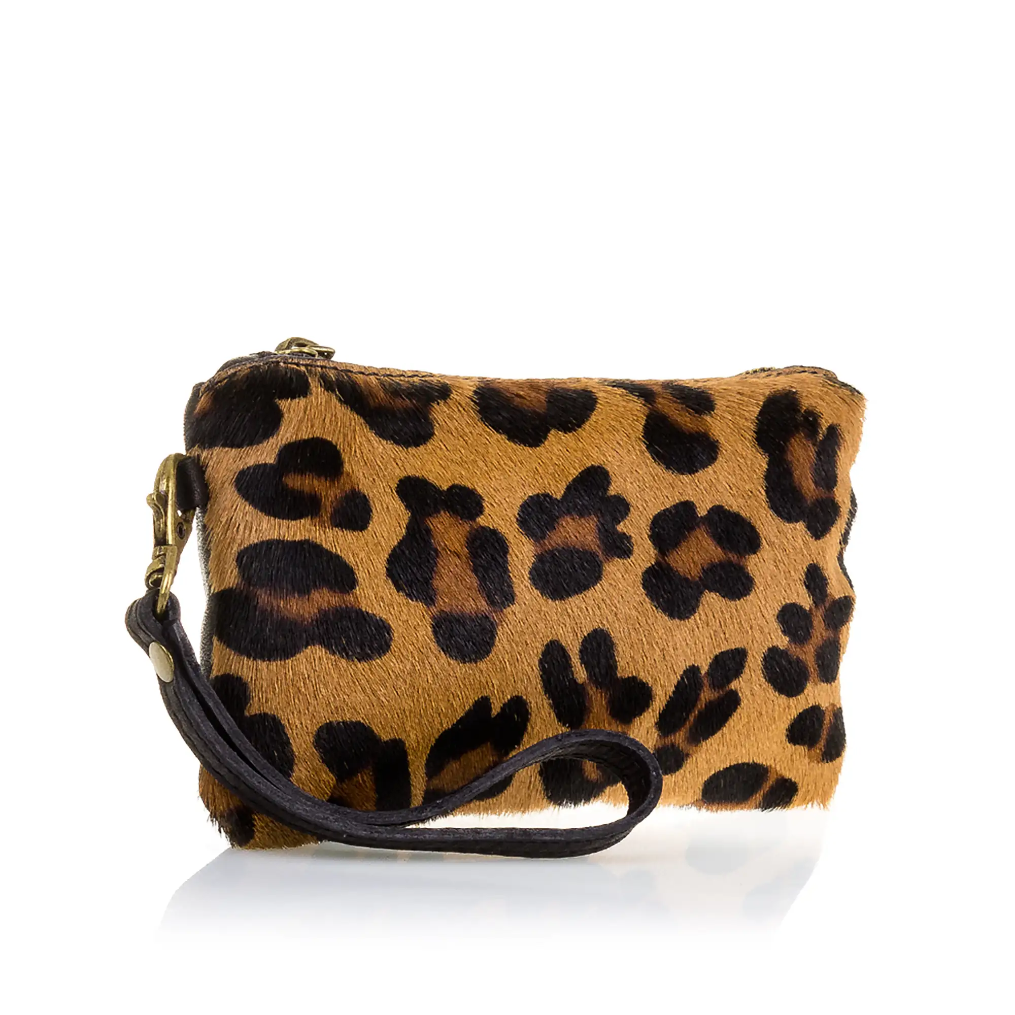 Mattarello Bolso de mano Mujer.Piel auténtica Cavallino Leopardo Grande Dollaro 
