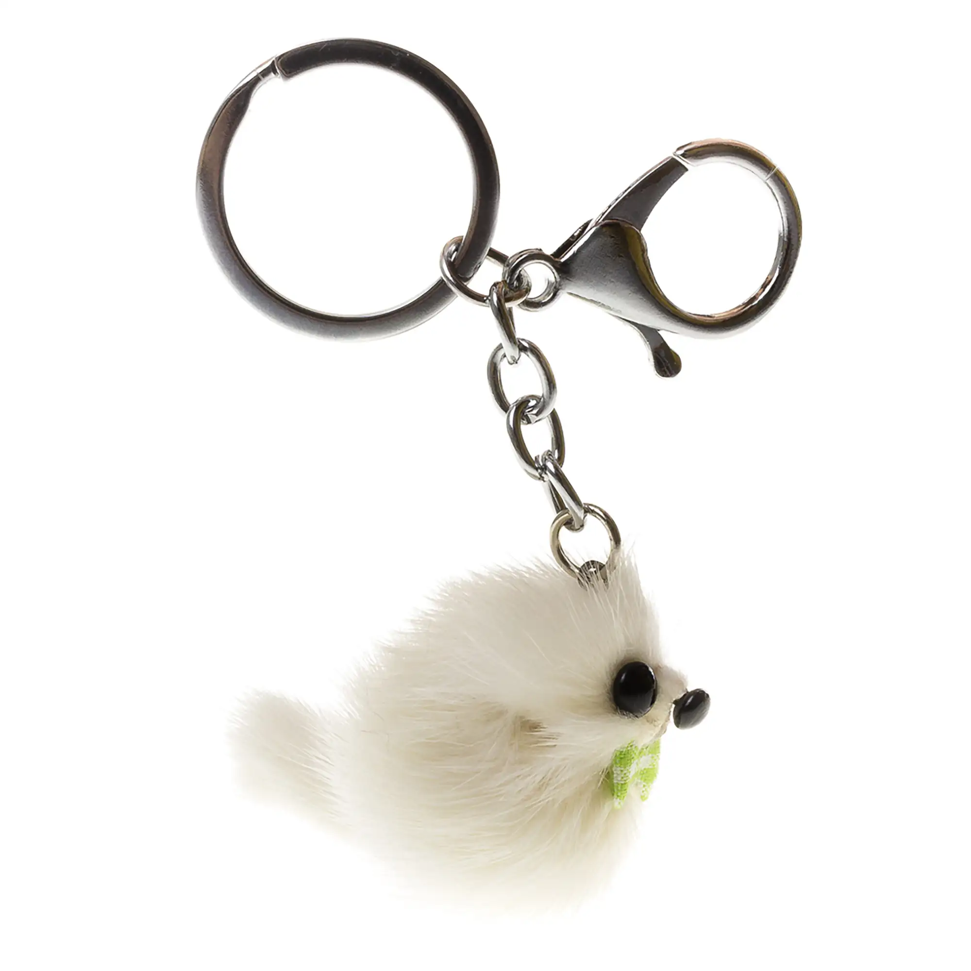 Sassuolo Llavero Mujer.Piel auténtica Piel Conejo Rex  