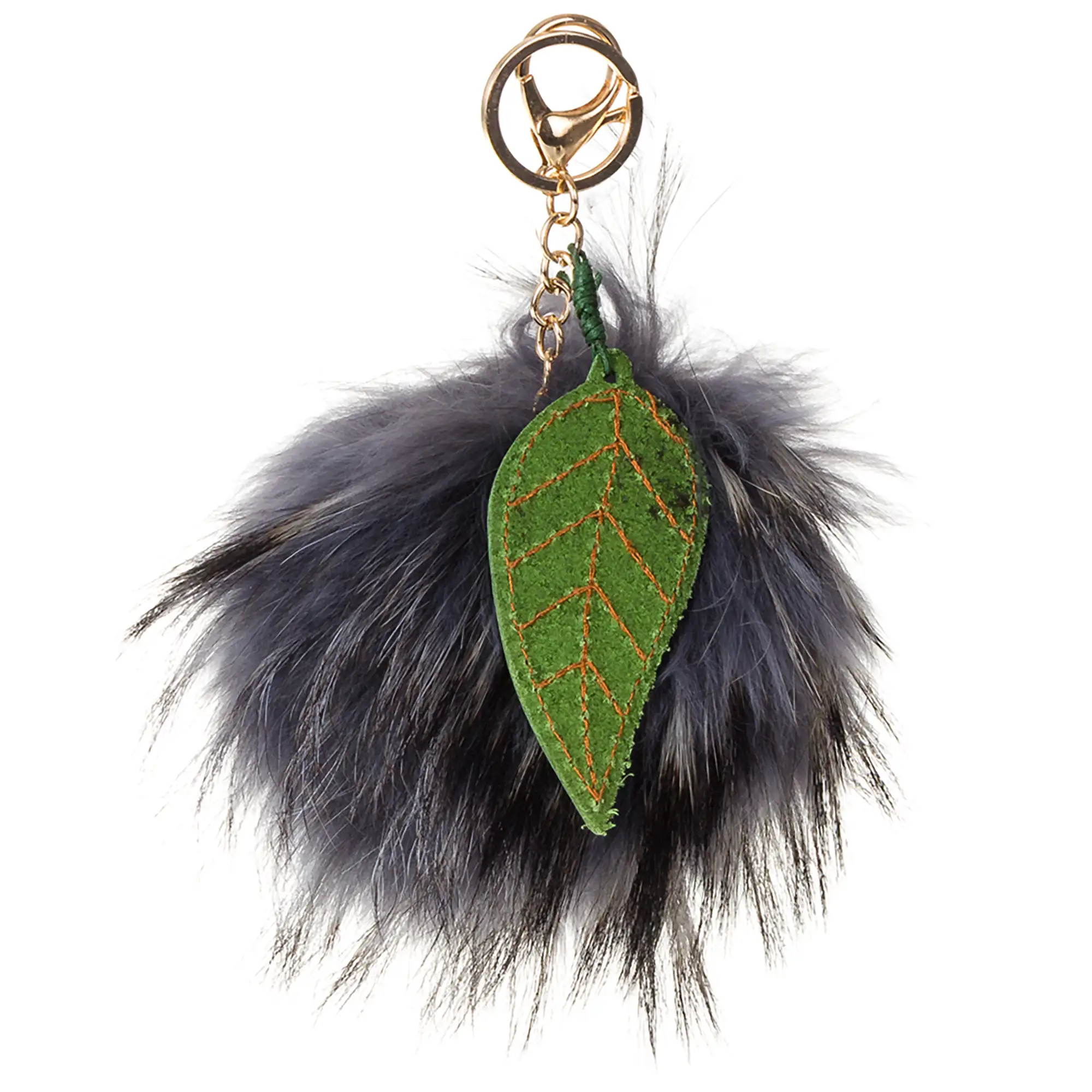 Stromboli Llavero Mujer.Piel auténtica Piel Conejo Rex  