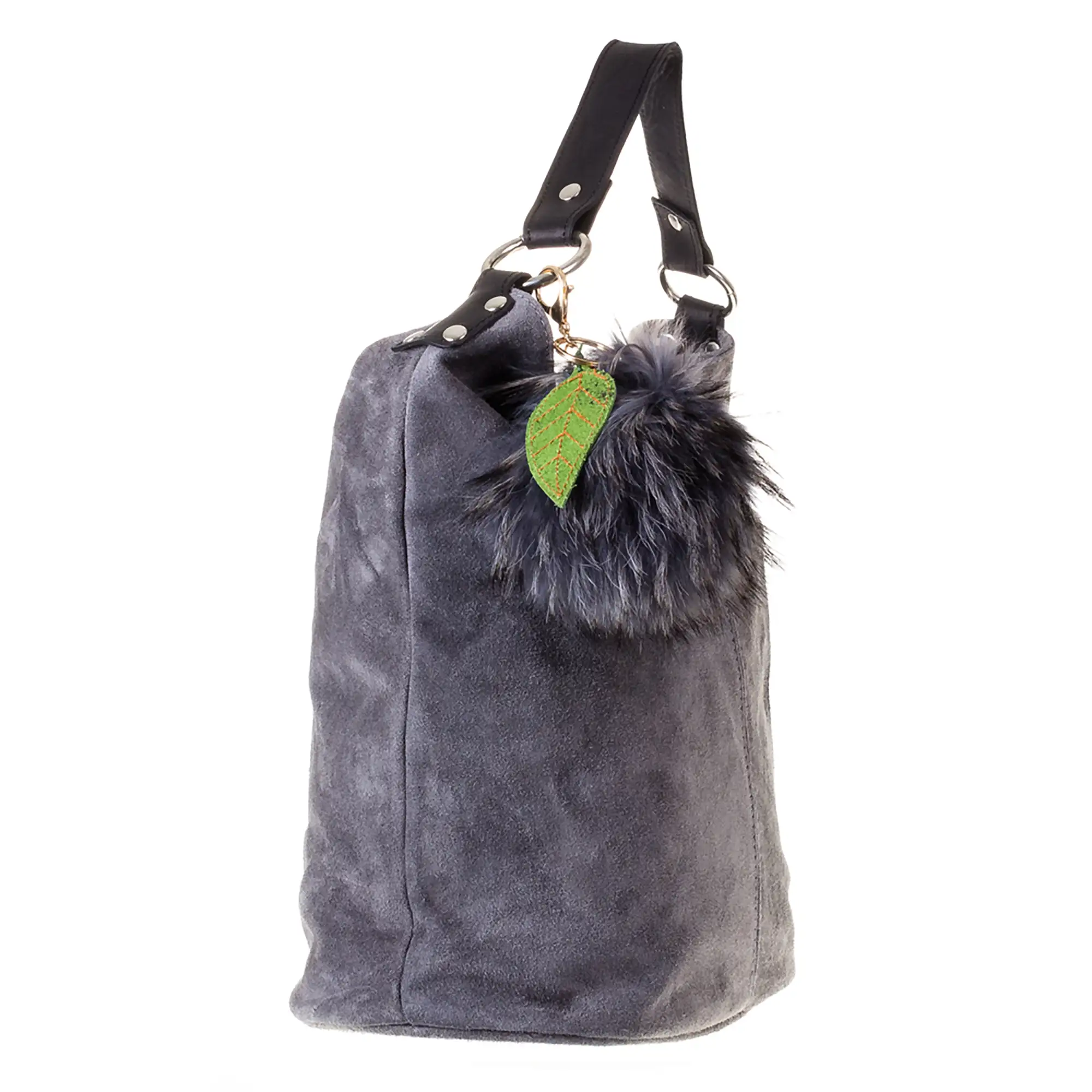 Stromboli Llavero Mujer.Piel auténtica Piel Conejo Rex  