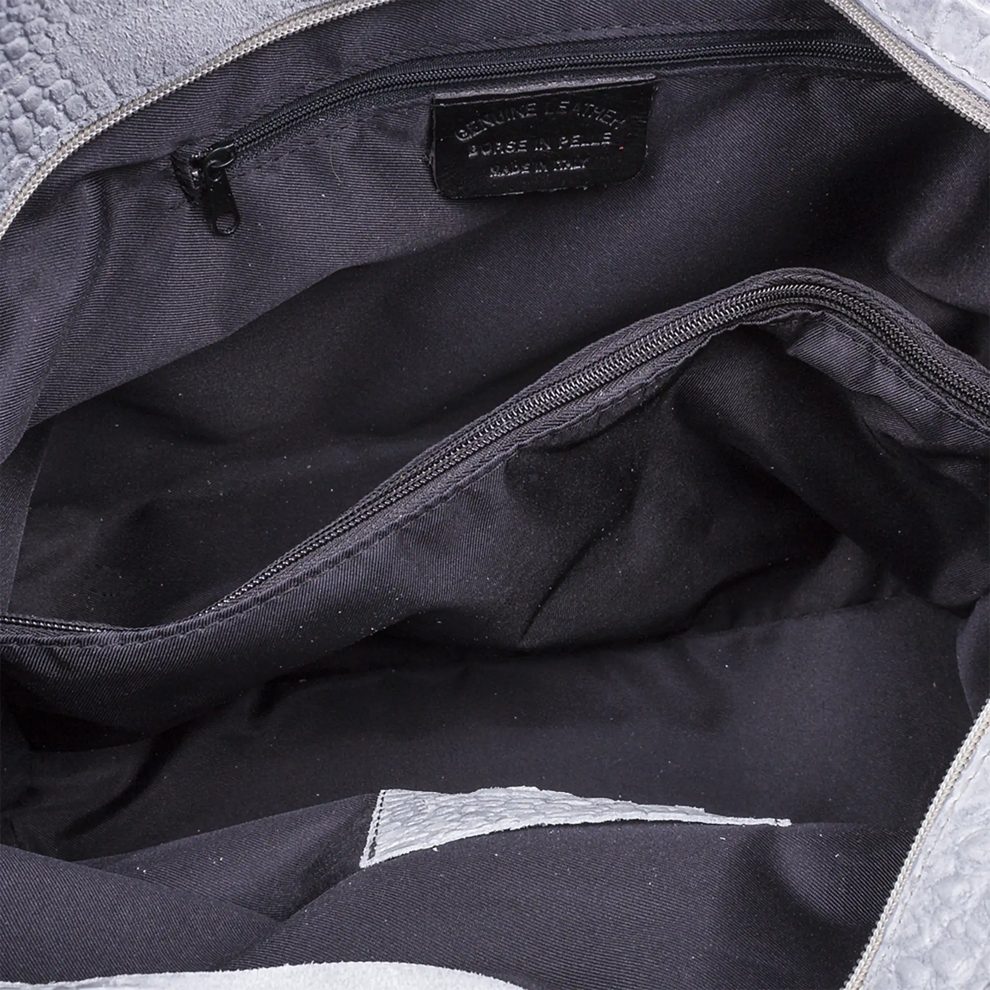 Vercurago Bolso tote Mujer.Piel auténtica Gamuza Grabado Cocodrilo Ruga 
