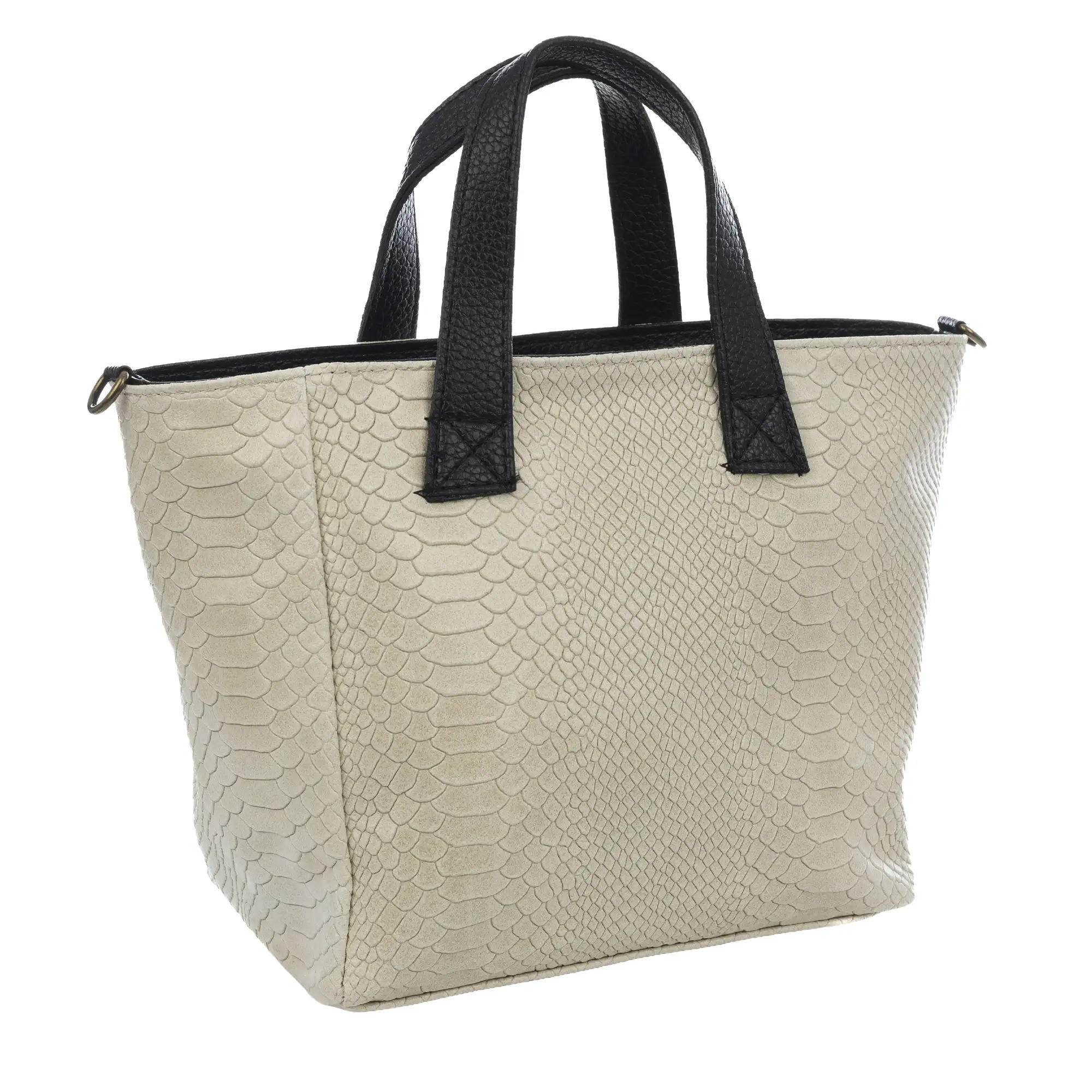 Cassandra Bolso tote Mujer. Piel auténtica Gamuza Grabado Serpiente