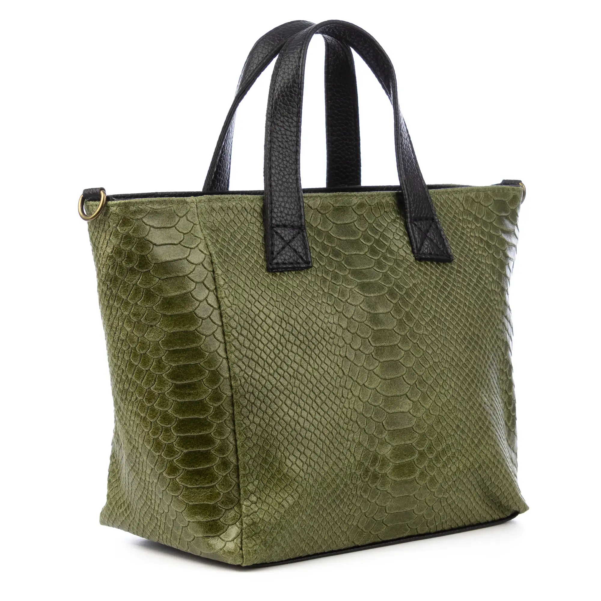 Cassandra bolso tote mujer. Piel auténtica Gamuza grabado serpiente.