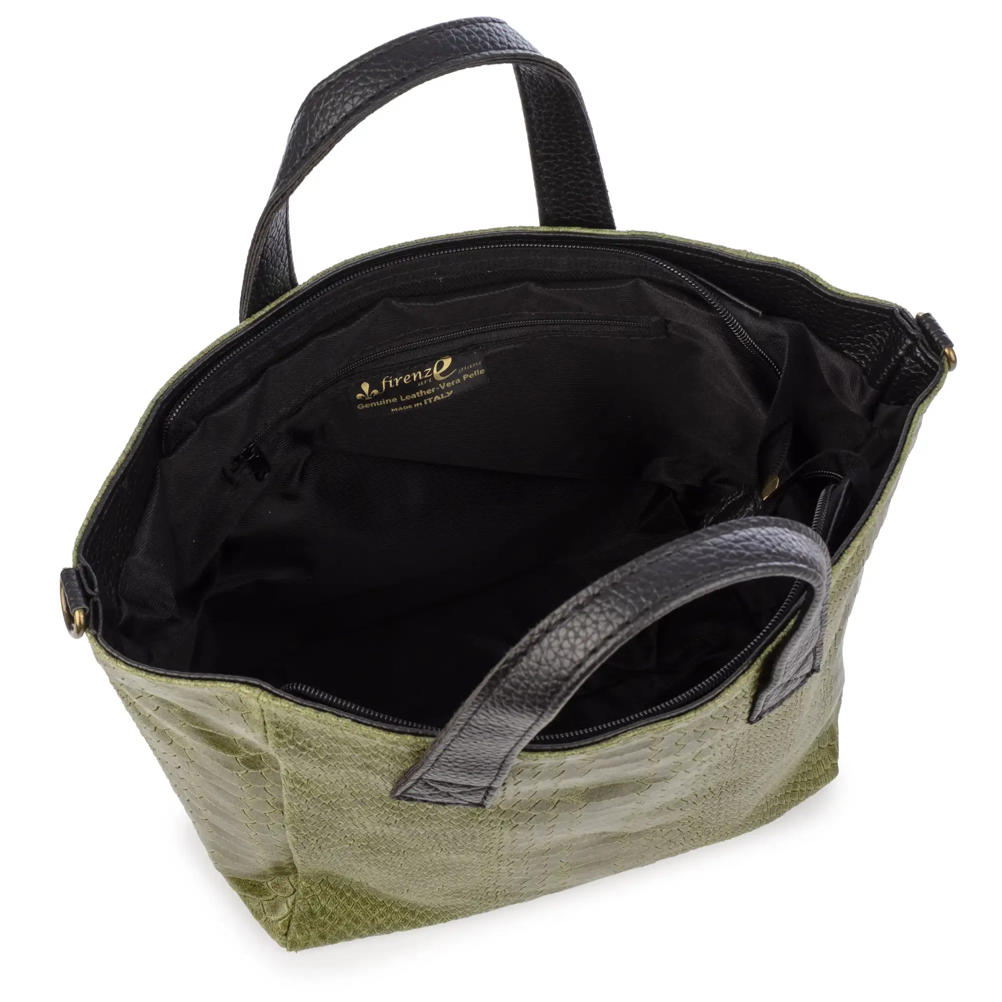 Cassandra bolso tote mujer. Piel auténtica Gamuza grabado serpiente.