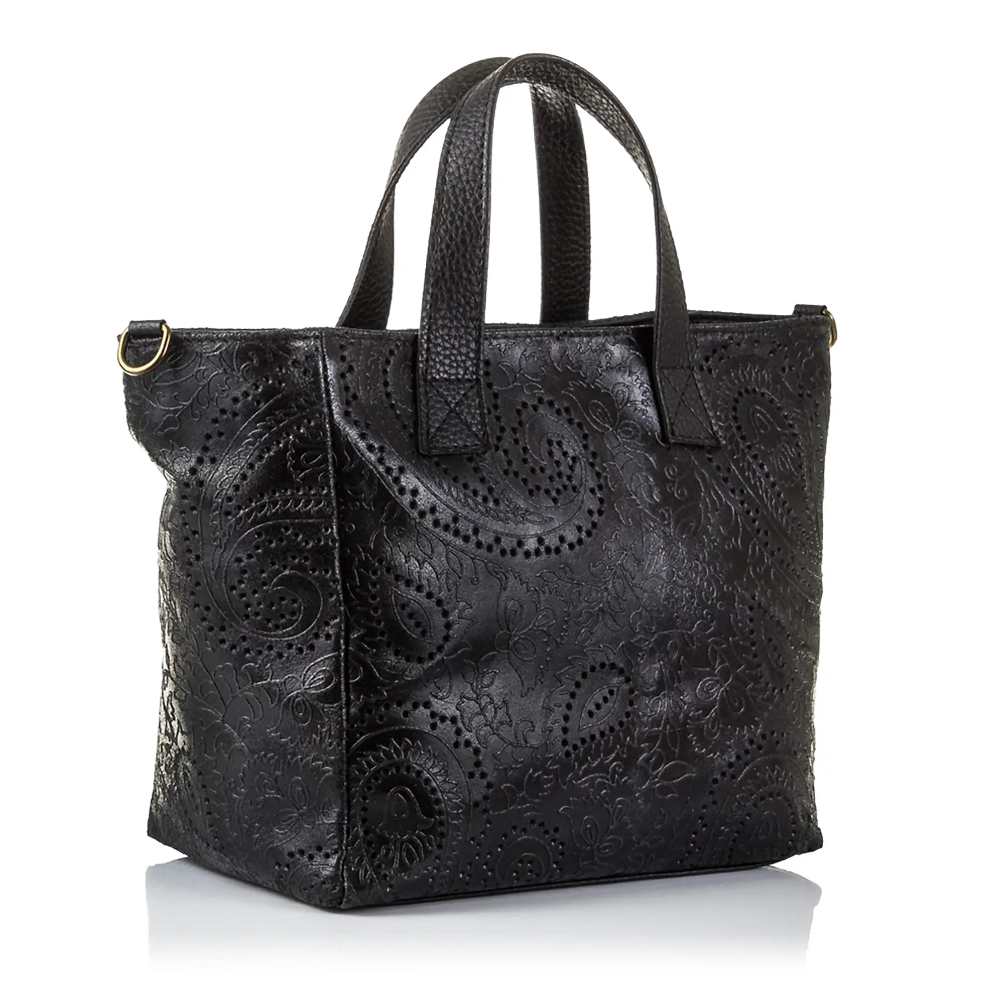 Cassandra Bolso tote Mujer.Piel auténtica Gamuza Grabado Arabesco 