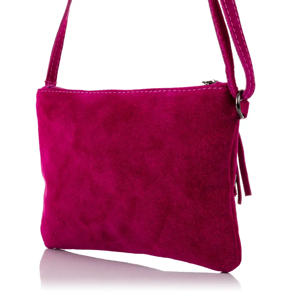 Elda Bolso bandolera Mujer.Piel auténtica Gamuza  